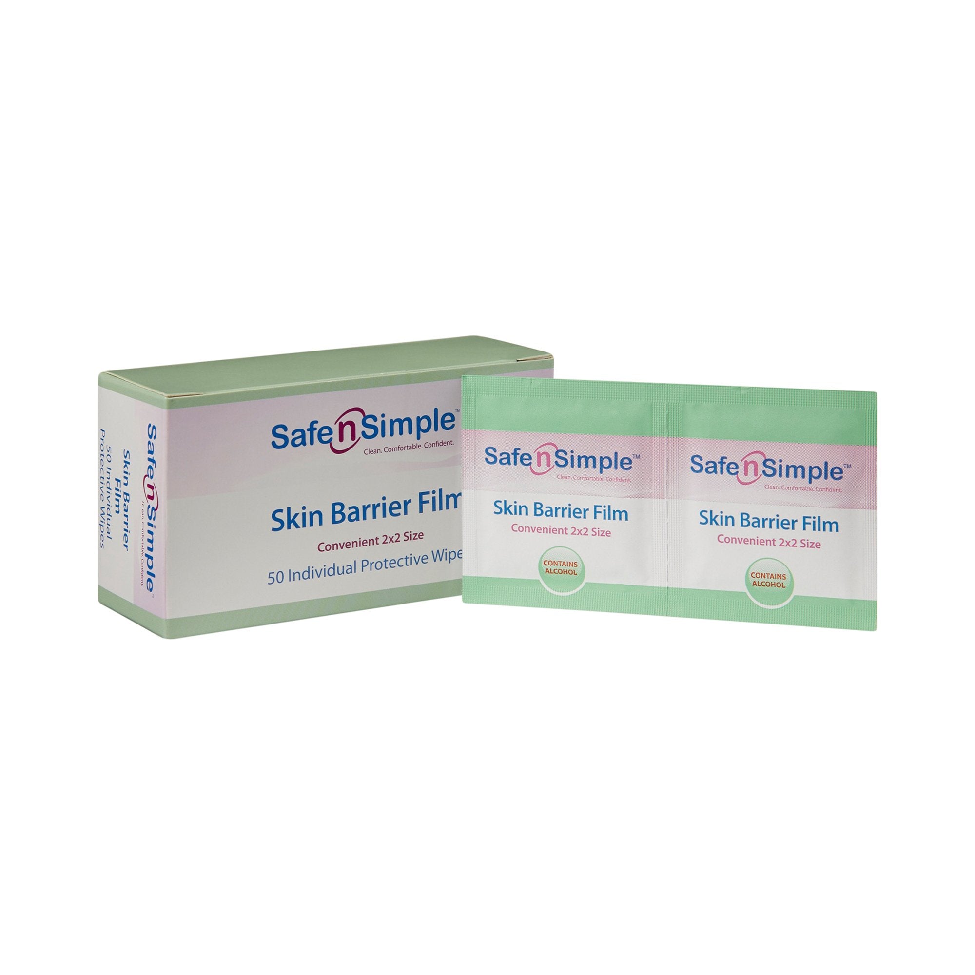 Skin Barrier Wipe Safe N Simple 43% / 20% Strength Isopropyl Alcohol / Butyl Ester of PVM/MA Copolymer Individual Packet NonSterile, Packaging Type- Box