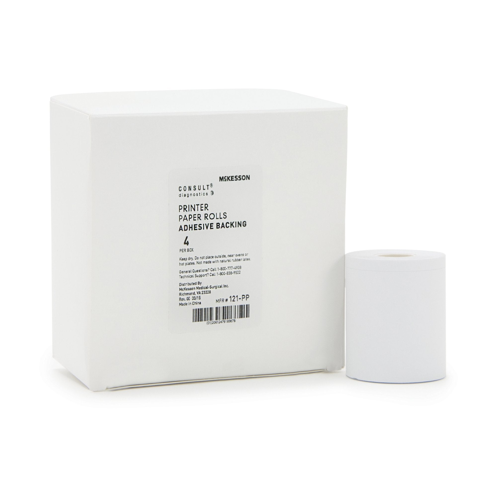 Printer Paper Rolls McKesson Consult™ McKesson 120 or McKesson Consult® U120 Ultra Urine Analyzer (Adhesive Backing)