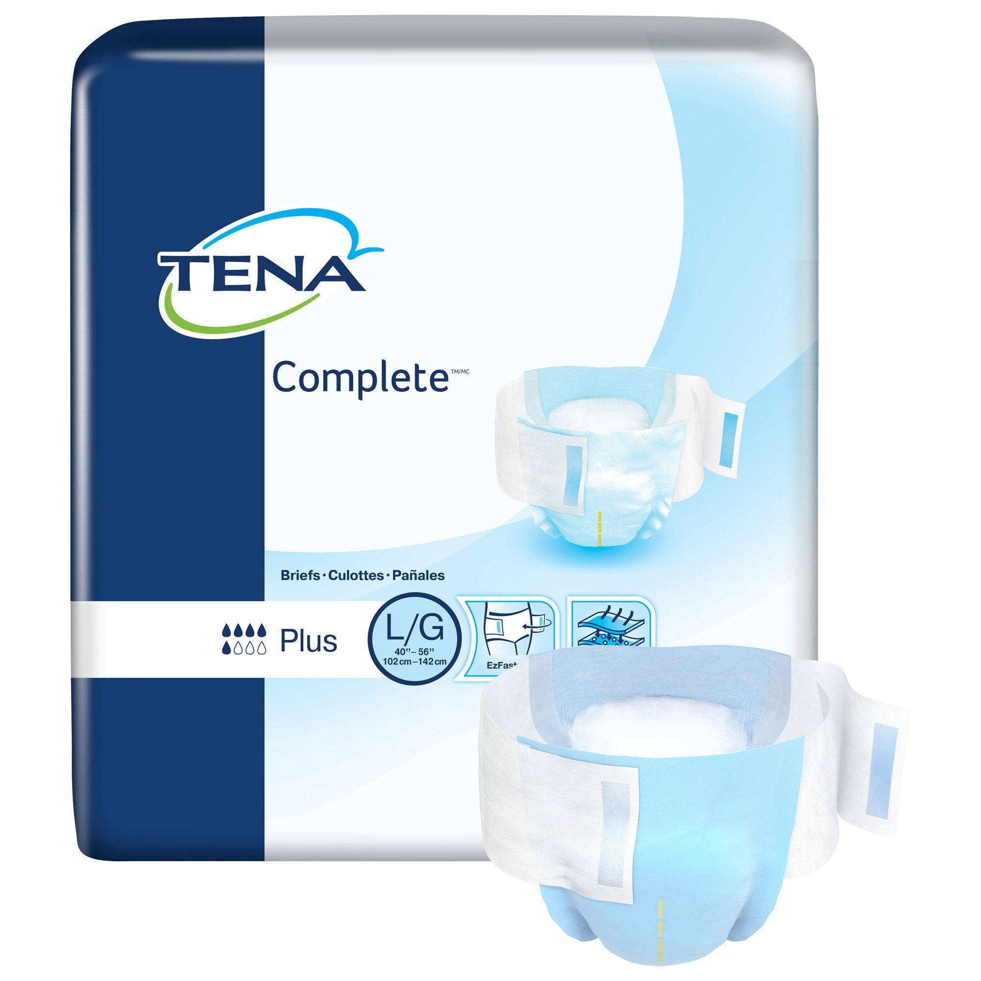 Unisex Adult Incontinence Brief TENA Complete Large Disposable Moderate Absorbency, Packaging Type- Case