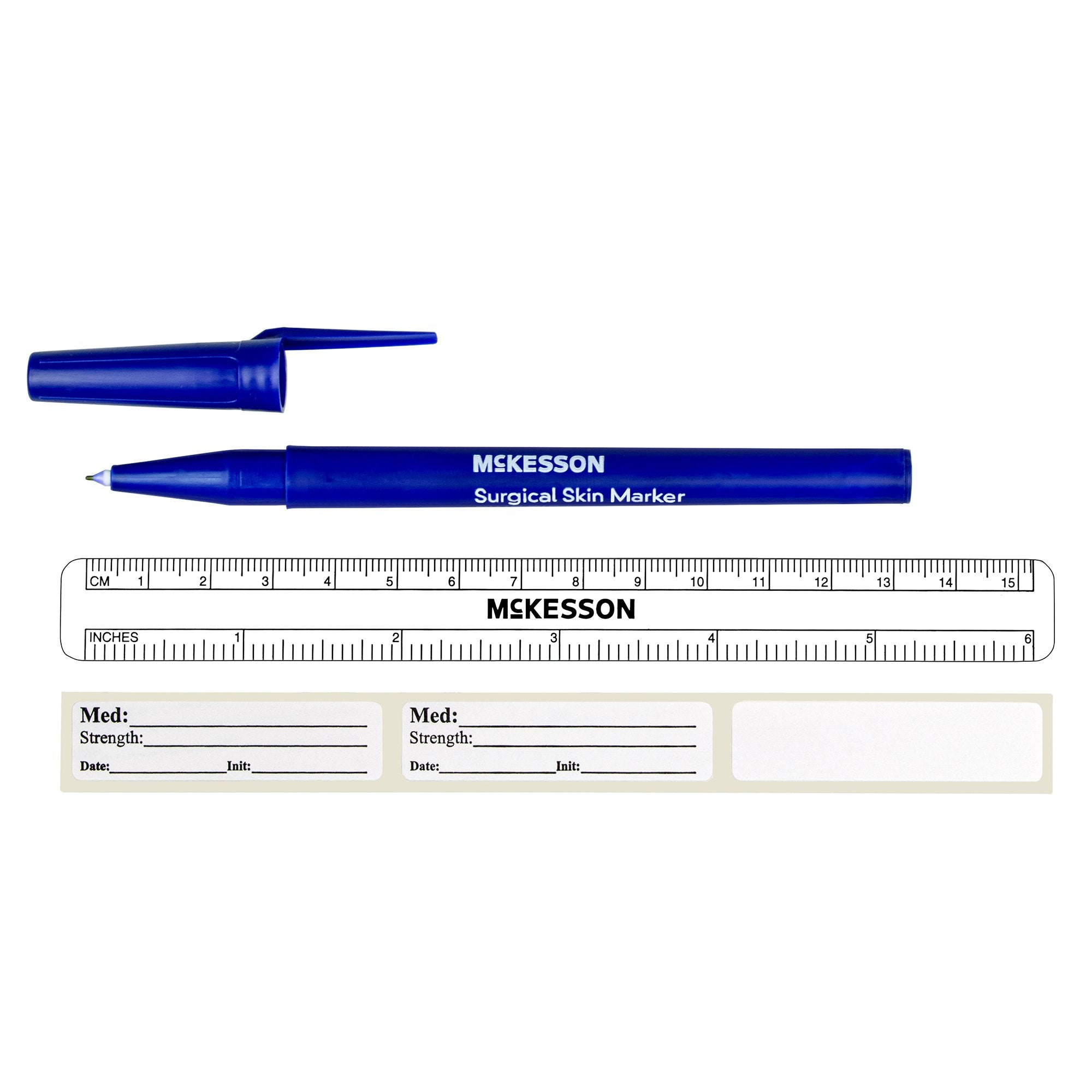 Skin Marker with Ruler and Labels McKesson Gentian Violet Ink Sterile Full Size Fine Tip