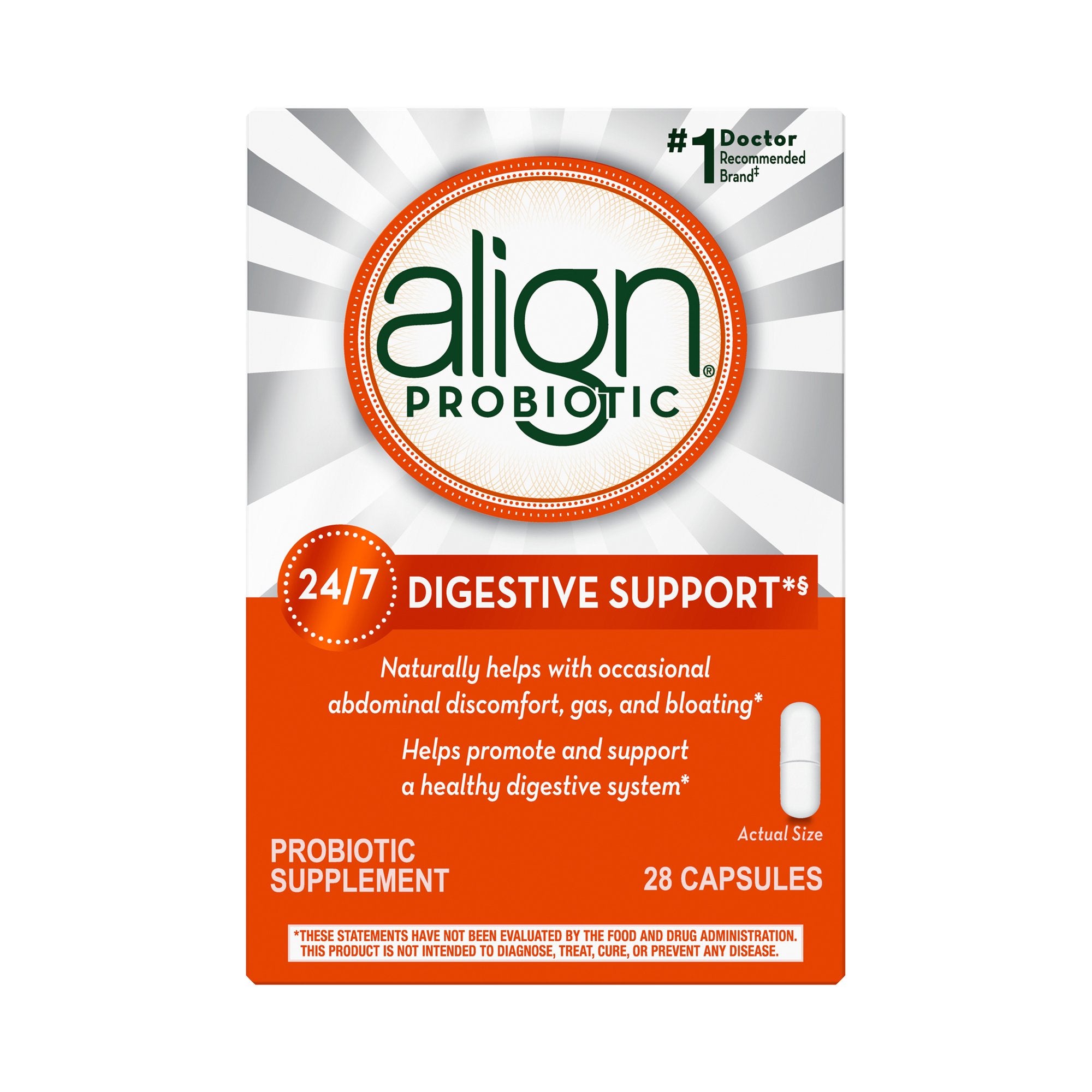 Probiotic Dietary Supplement Align 28 per Box Capsule, Packaging Type- Box