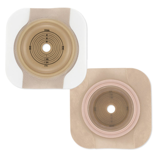 Ostomy Barrier New Image CeraPlus Trim to Fit, Extended Wear Adhesive Tape Borders 57 mm Flange Red Code System Up to 1 1/2 Inch Opening