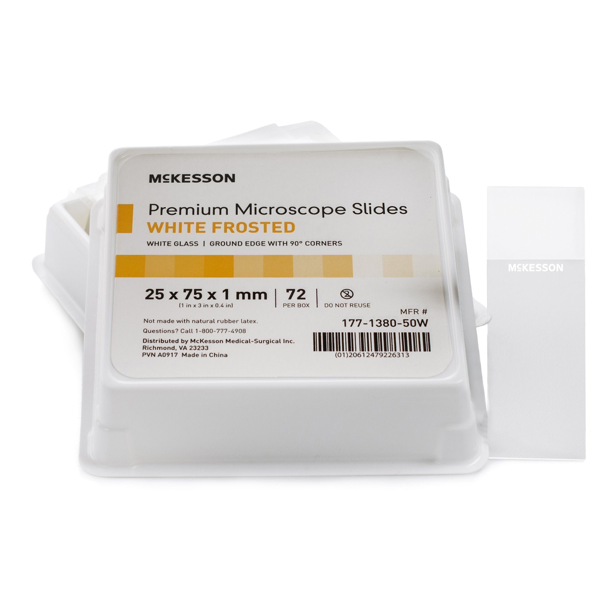 Microscope Slide McKesson 25 X 75 X 1 mm White Frosted End, Packaging Type- Box