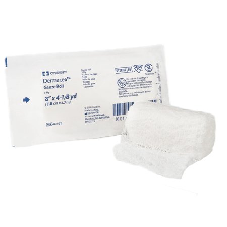 Fluff Bandage Roll Dermacea 3 Inch X 4-1/8 Yard 3-Ply Sterile 1 per Pouch, Packaging Type- Case