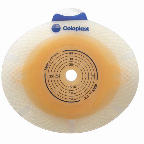 Ostomy Barrier SenSura Click Trim to Fit, Standard Wear Double Layer Adhesive 60 mm Flange Blue Code System 5/8 to 1 11/16 Inch Opening