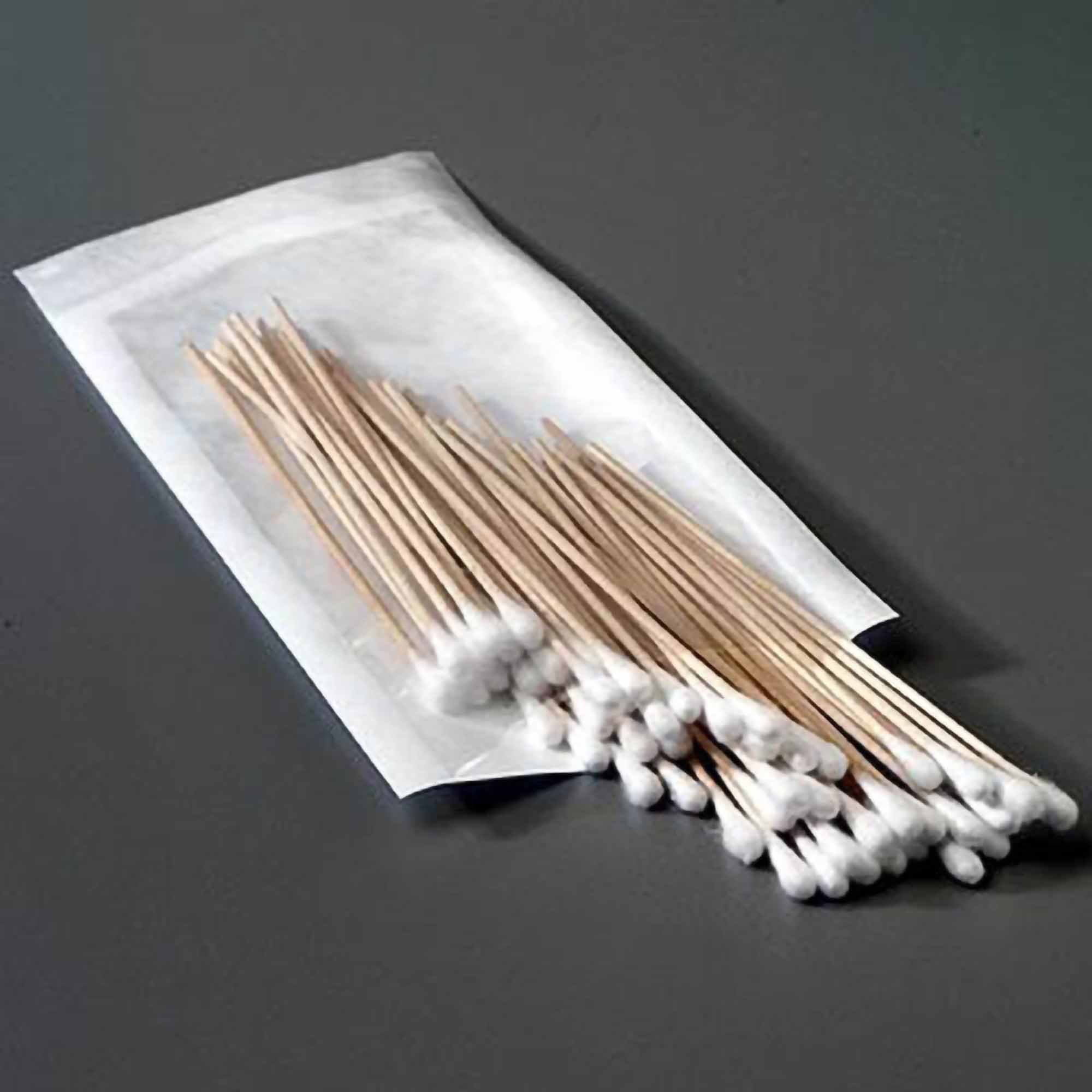 Swabstick Cotton Tip Wood Shaft 3 Inch Sterile 10 per Pack, Packaging Type- Case