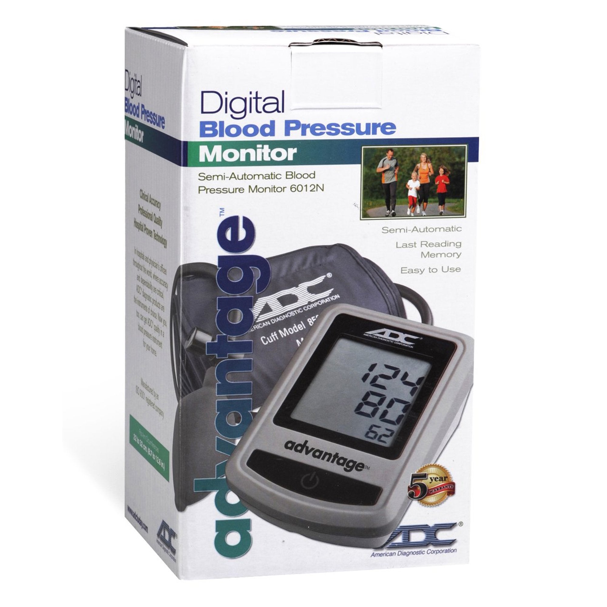 Home Semi Automatic Digital Blood Pressure Monitor Advantage 6012N Series Adult Cuff Nylon Cuff 22 - 32 cm Desk Model