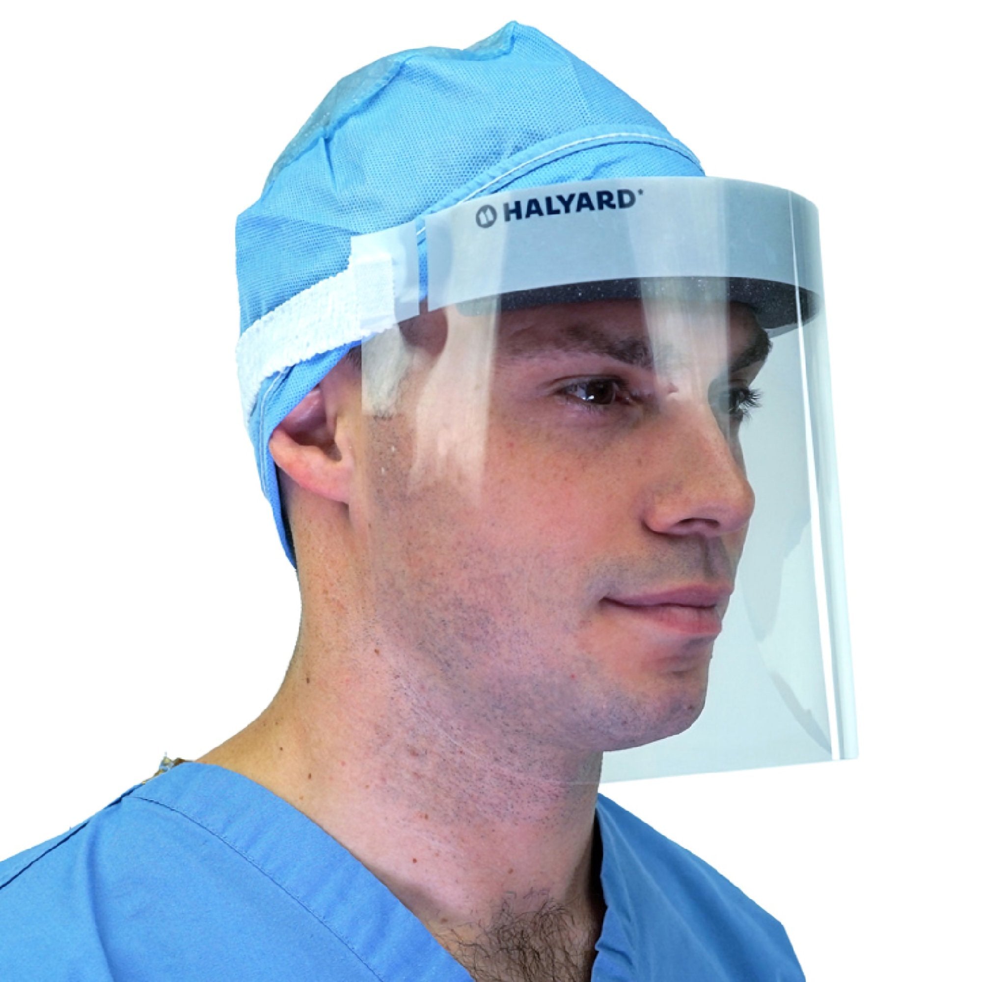 Face Shield Halyard One Size Fits Most 3/4 Length Anti-fog Disposable NonSterile, Packaging Type- Case