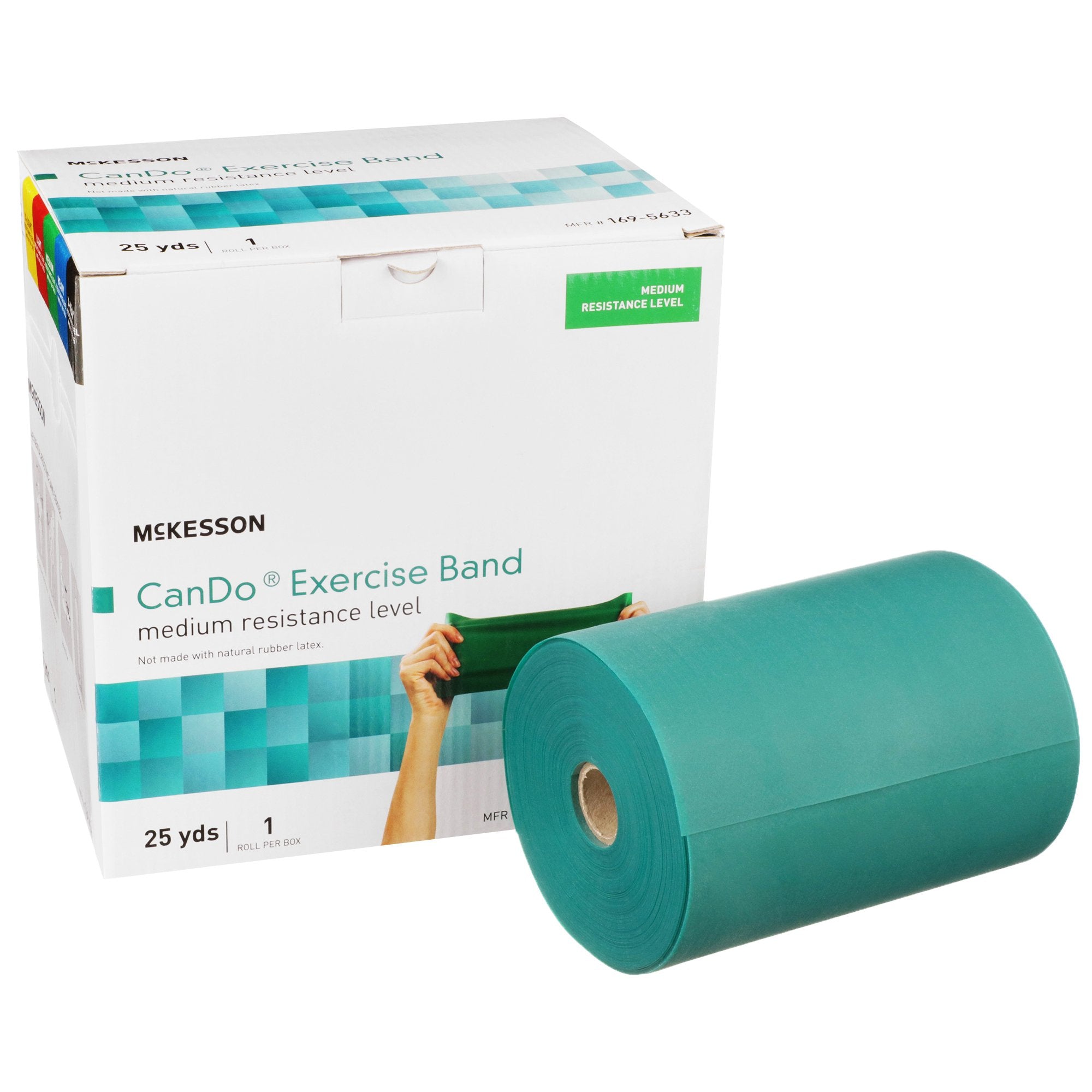 Exercise Resistance Band McKesson CanDo Green 5 Inch X 25 Yard Medium Resistance, Packaging Type- Each