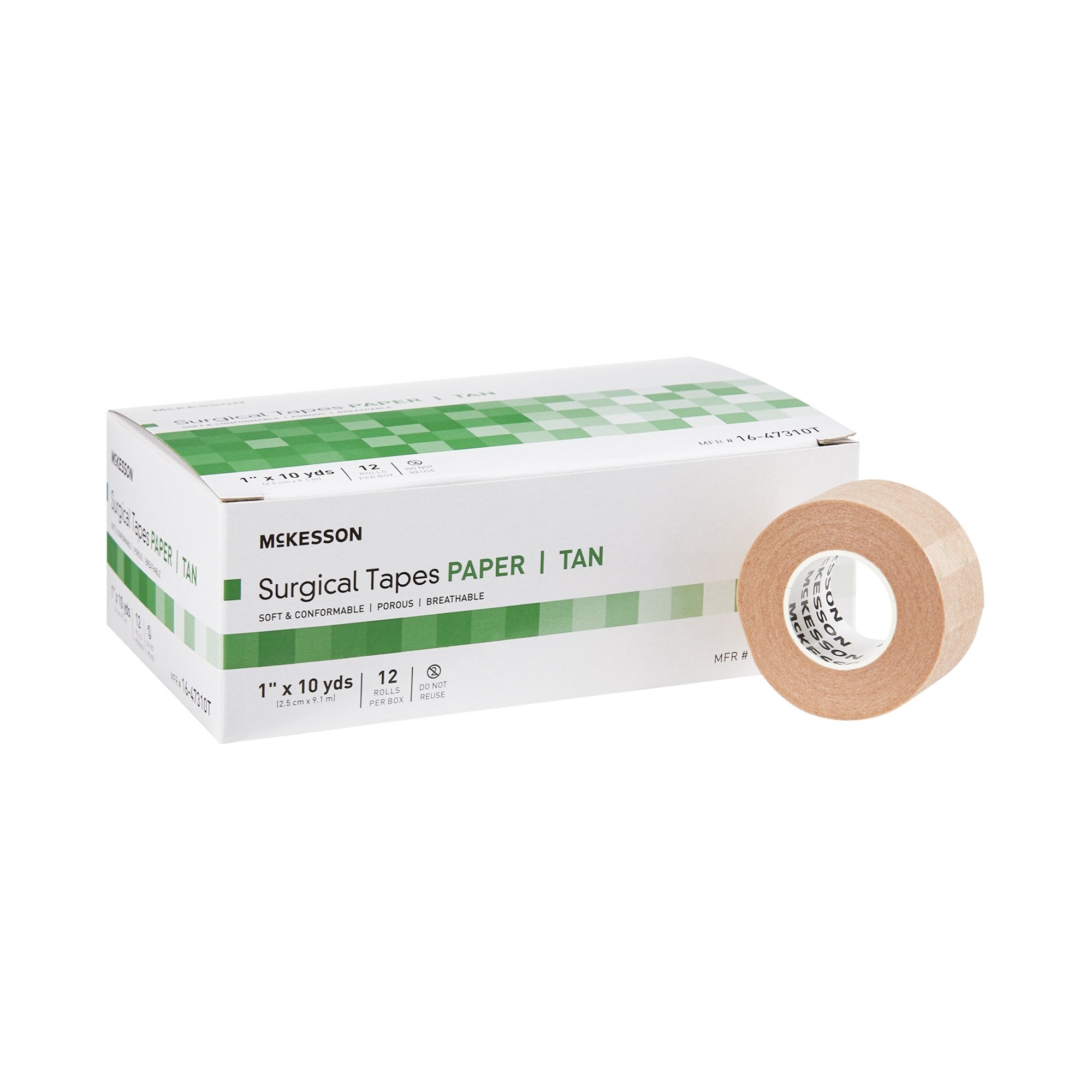 Medical Tape McKesson Tan 1 Inch X 10 Yard Paper NonSterile, Packaging Type- Box