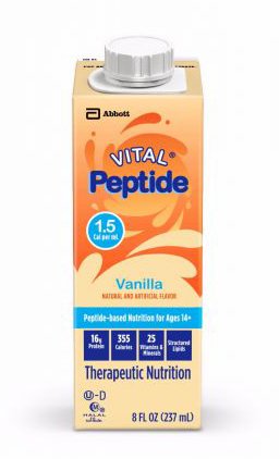 Oral Supplement Vital Peptide 1.5 Cal Vanilla Flavor Liquid 8 oz. Reclosable Carton, Packaging Type- Case