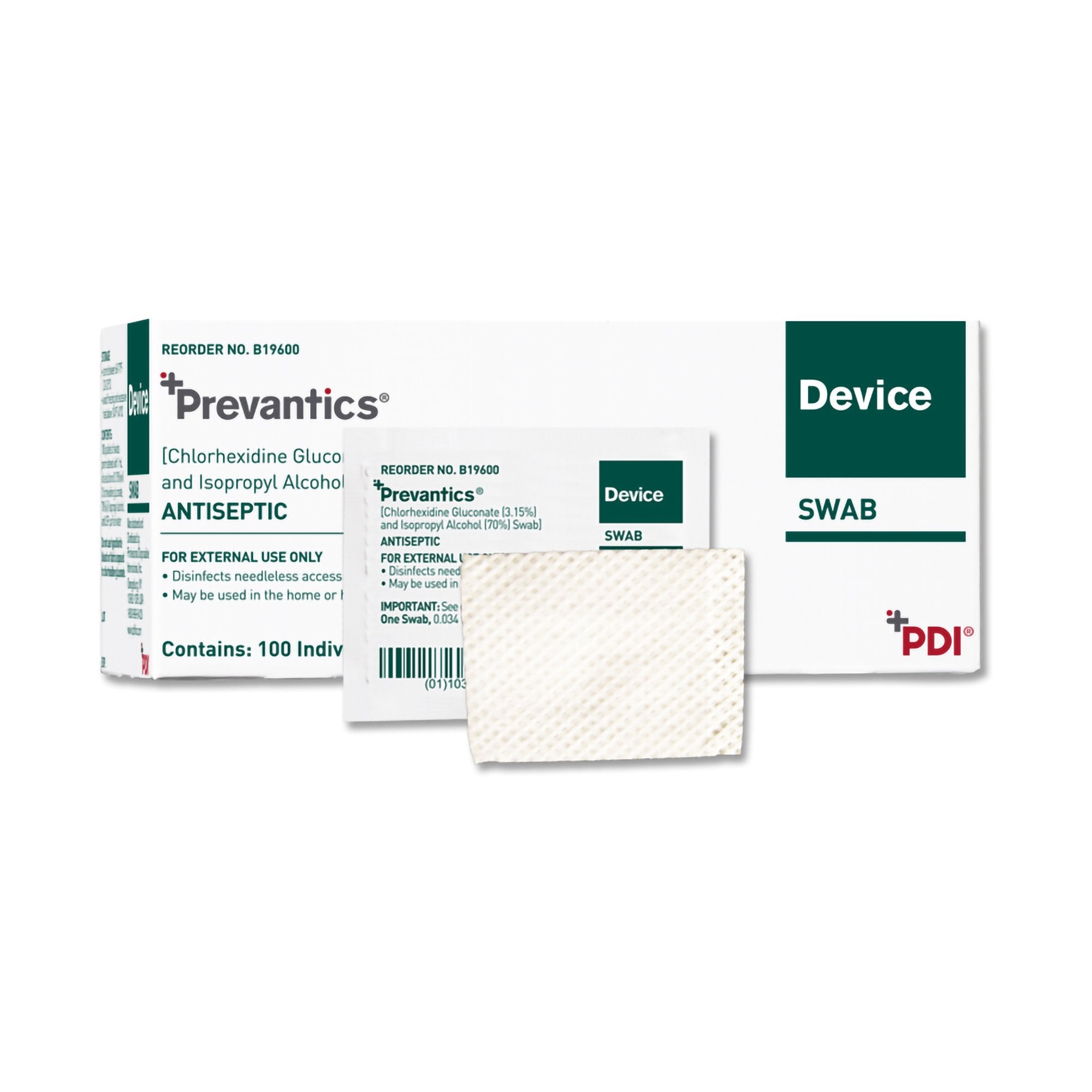 Device Swab Prevantics 3.15% / 70% Strength CHG (Chlorhexidine Gluconate) / Isopropyl Alcohol Individual Packet NonSterile, Packaging Type- Box