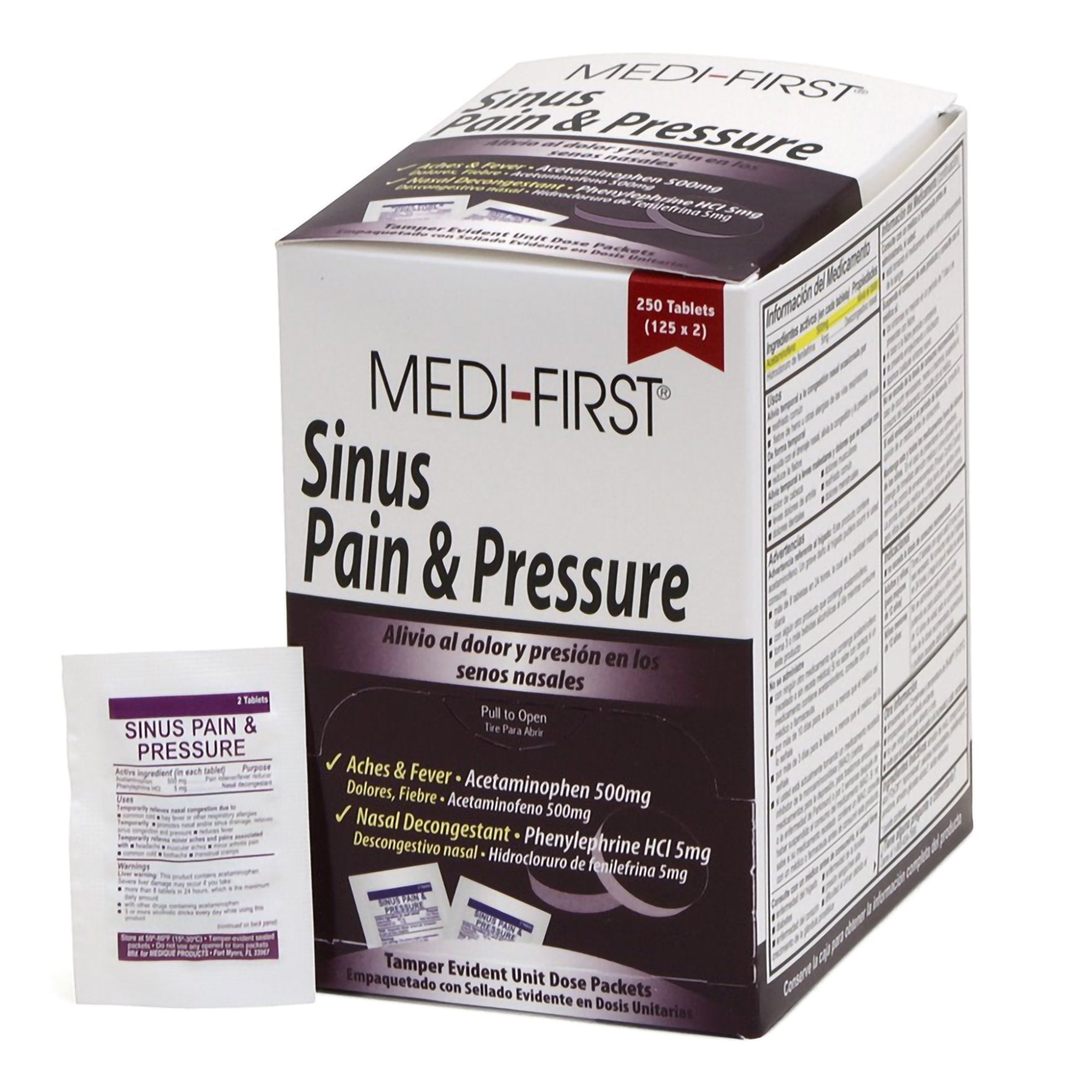 Sinus Relief Medi-First 500 mg - 5 mg Strength Tablet 250 per Box