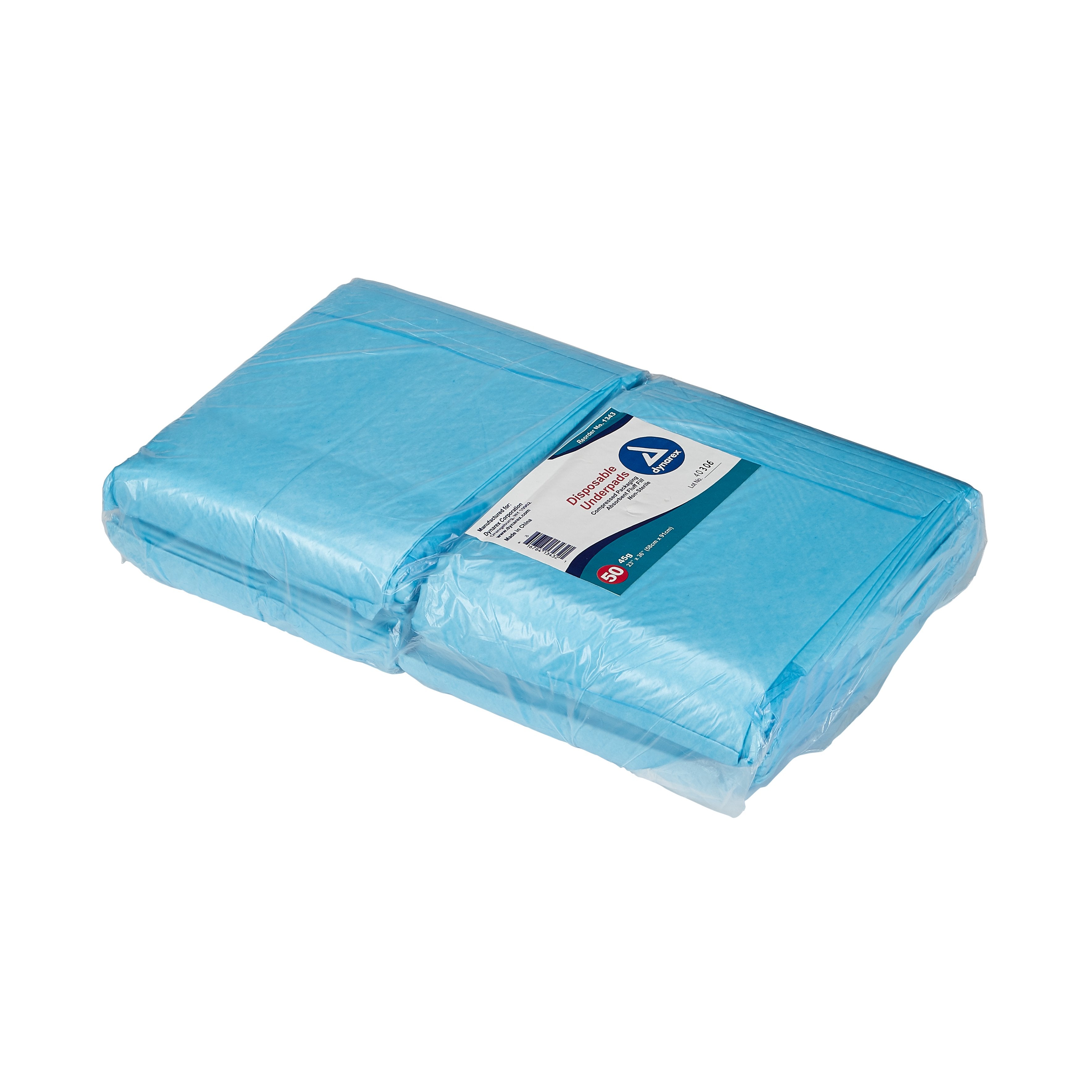 Disposable Underpad Dynarex 23 X 36 Inch Fluff Light Absorbency, Packaging Type- Case