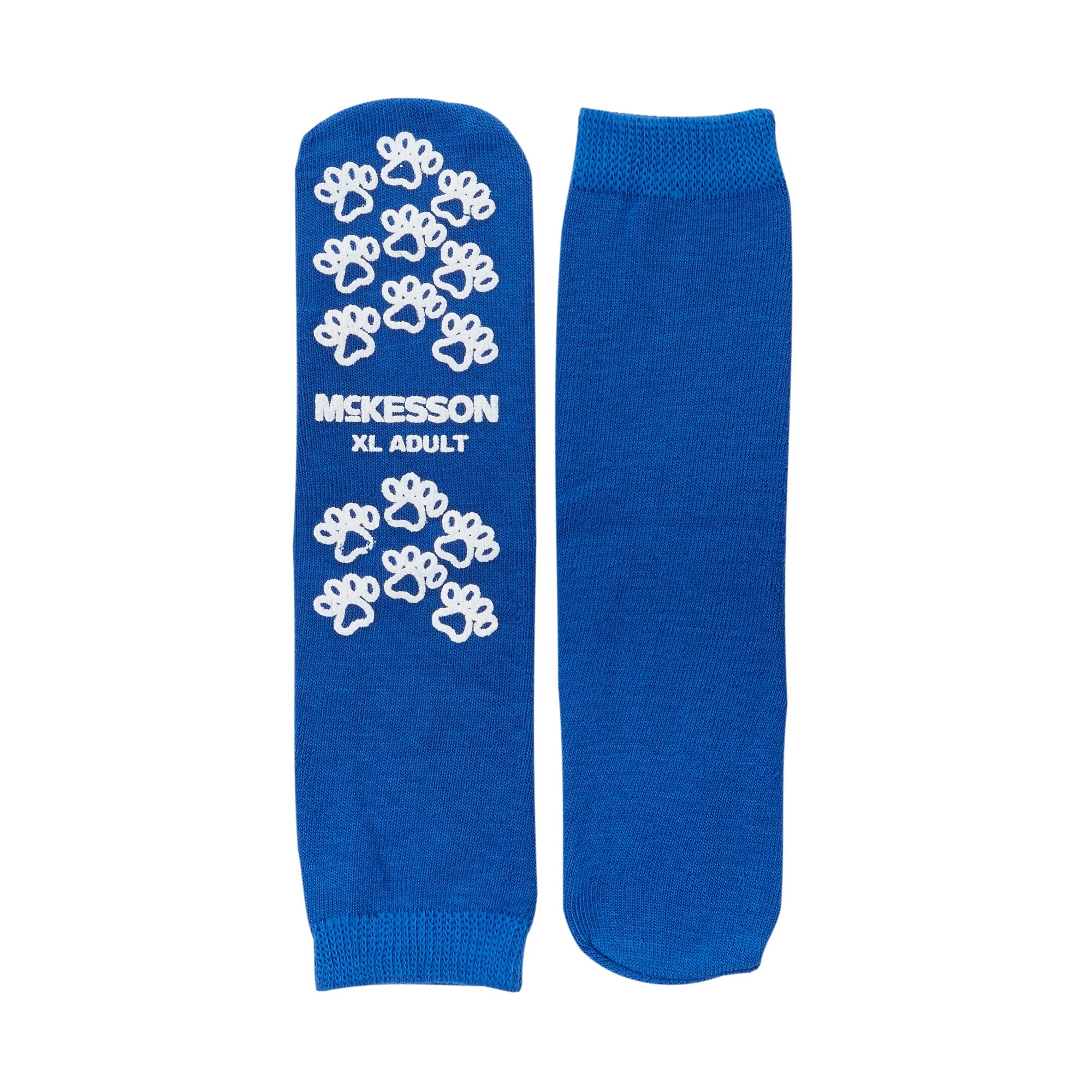 Slipper Socks McKesson Terries Unisex Adult X-Large Single Tread Single Patient Use Royal Blue, Packaging Type - Pair