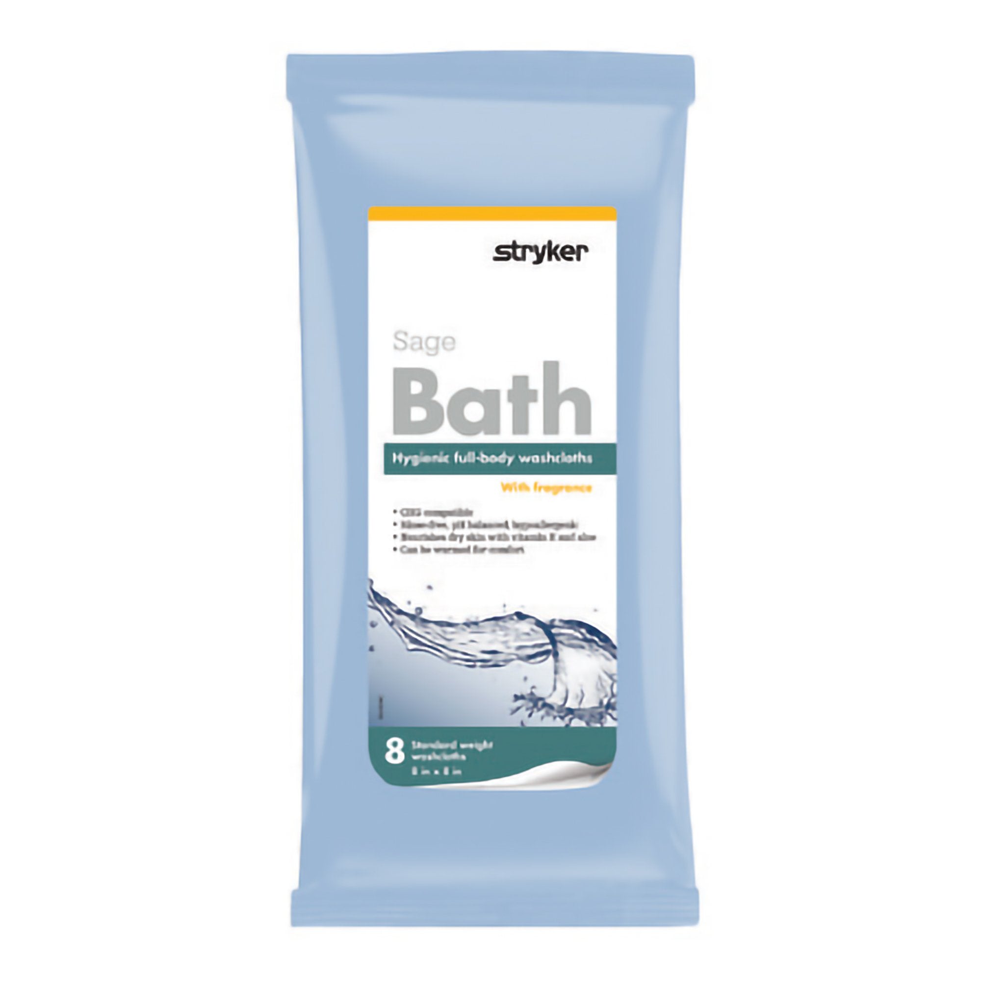 Rinse-Free Bath Wipe Comfort Bath Soft Pack Unscented 8 Count, Packaging Type- Case