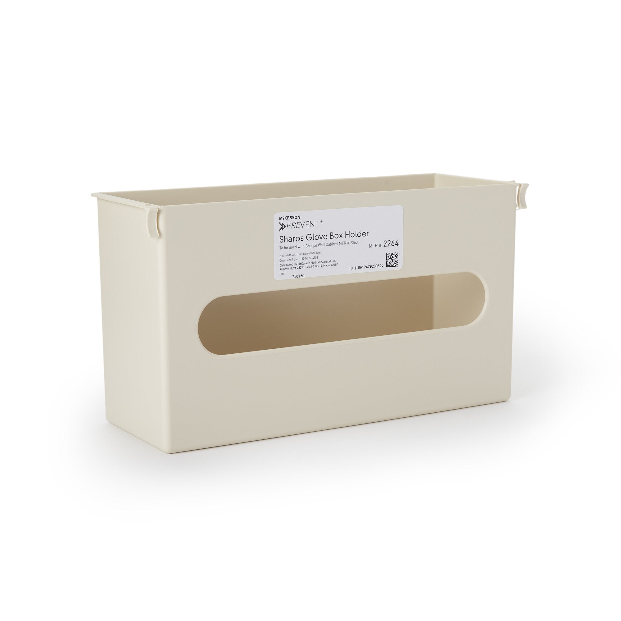 Glove Box Holder McKesson Prevent Vertical Mounted 1-Box Capacity Putty 3-7/8 X 6-1/2 X 11 Inch Plastic, Packaging Type- Case