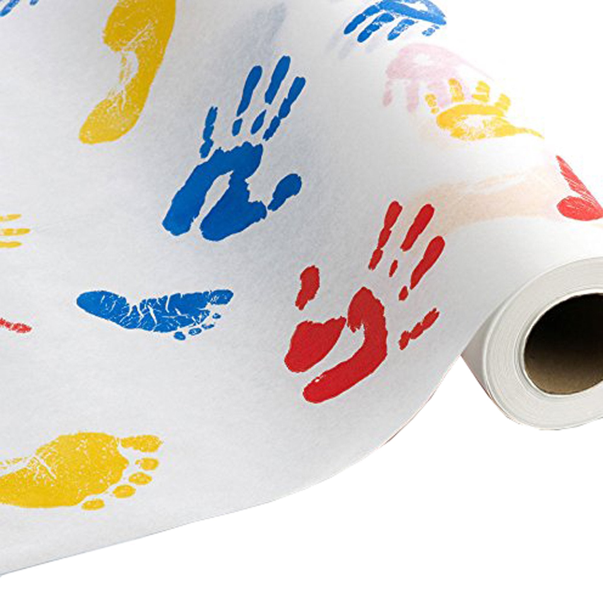 Table Paper Tiny Tracks 21 Inch Width 125 Foot Length Print (Hands) Crepe, Packaging Type- Case