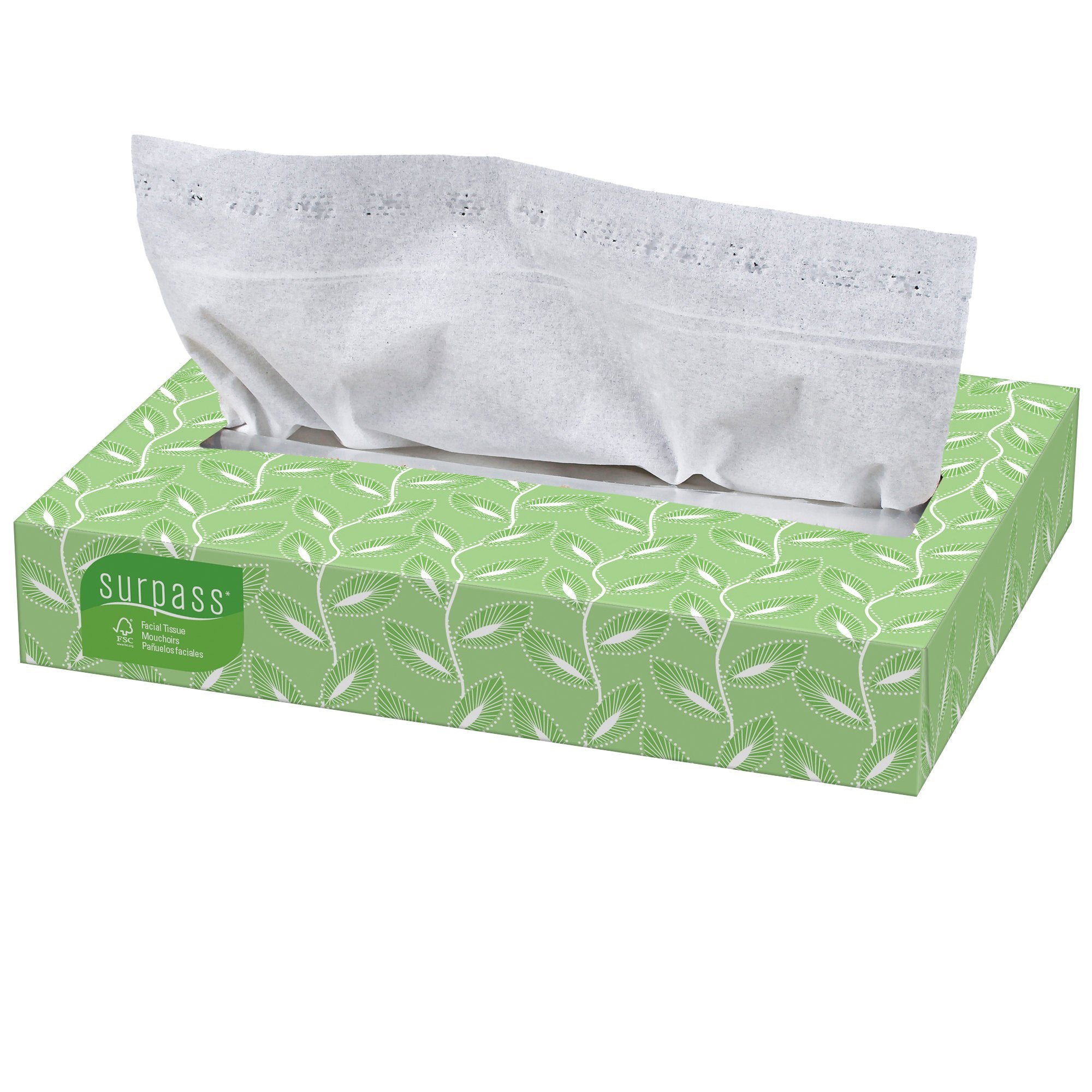 Surpass* Facial Tissue White 8 X 8-2/5 Inch 125 Count, Packaging Type- Box