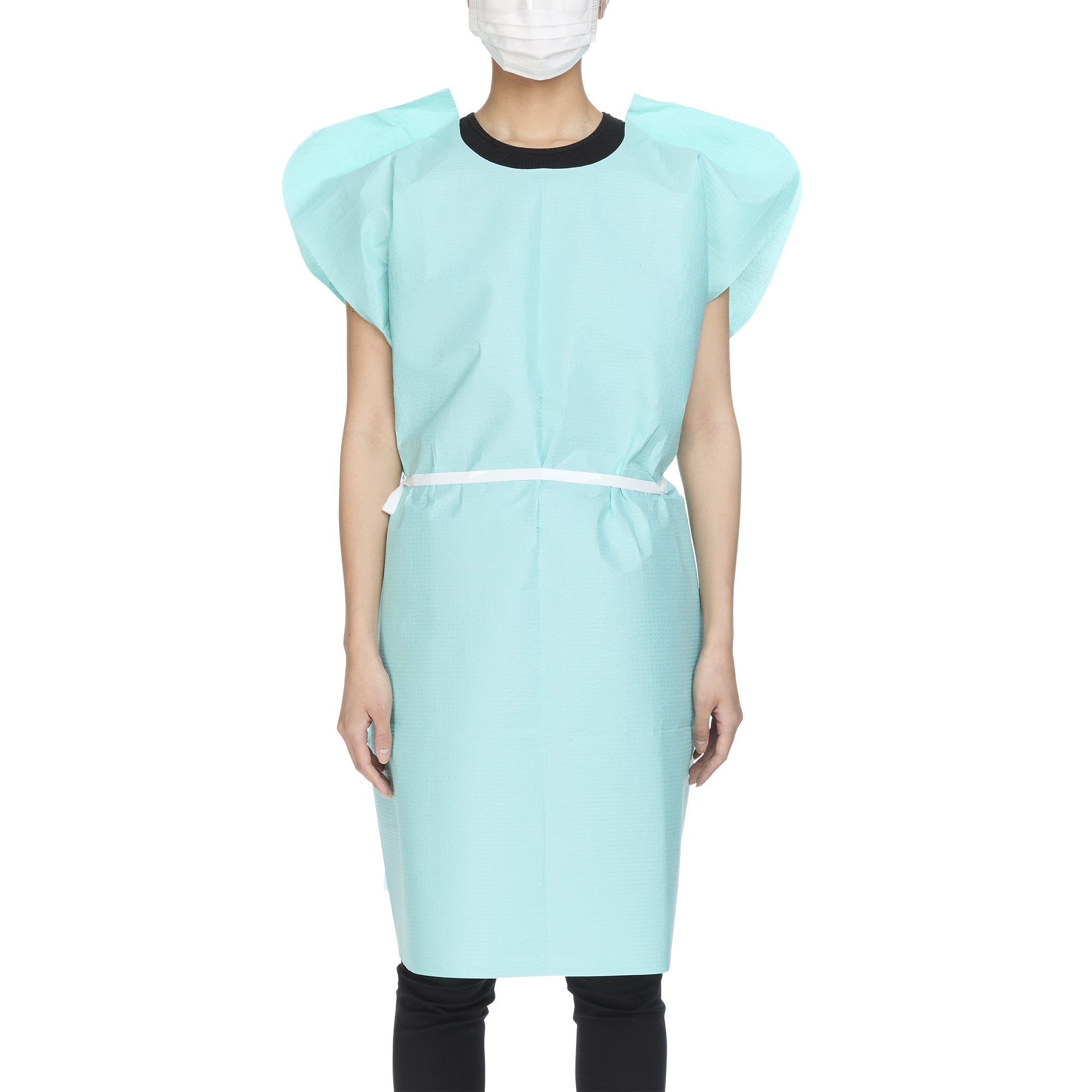 Patient Exam Gown McKesson One Size Fits Most Teal Disposable, Packaging Type- Case