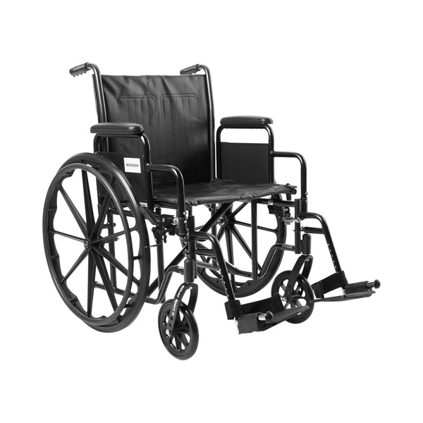 Lightweight manual wheelchair for adults front angle view with black upholstery