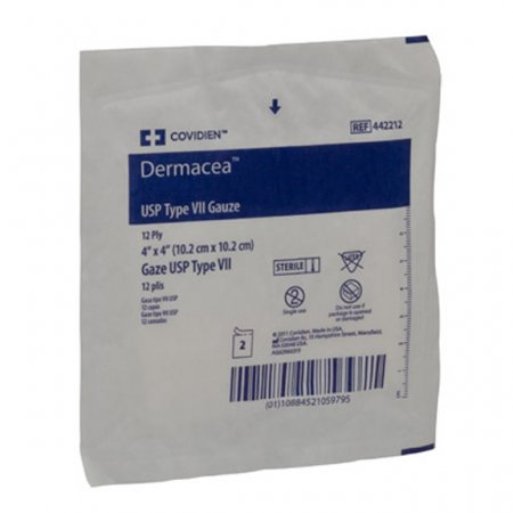 Gauze Sponge Dermacea 4 X 4 Inch 12-Ply Sterile 2 per Pack, Packaging Type- Case