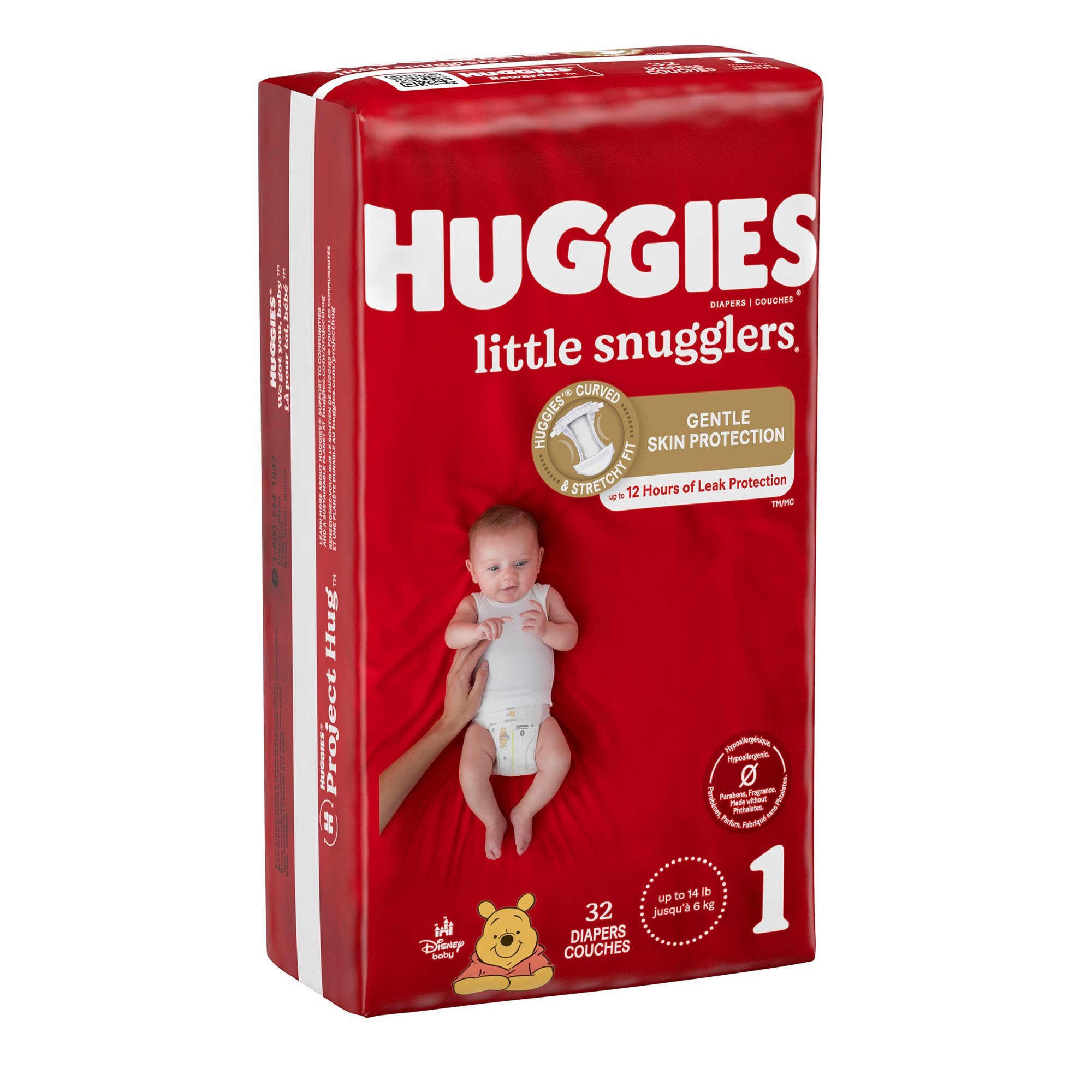 Unisex Baby Diaper Huggies Little Snugglers Size 1 Disposable Heavy Absorbency, Packaging Type- Case