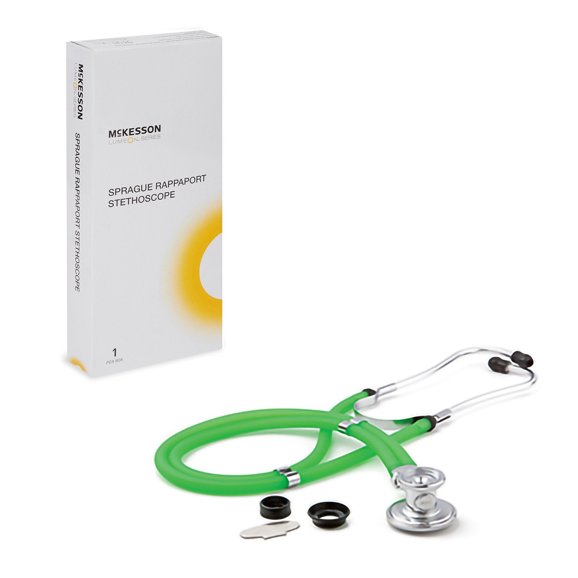 Sprague Stethoscope McKesson Green 2-Tube 22 Inch Tube Double Sided Chestpiece, Packaging Type- Case