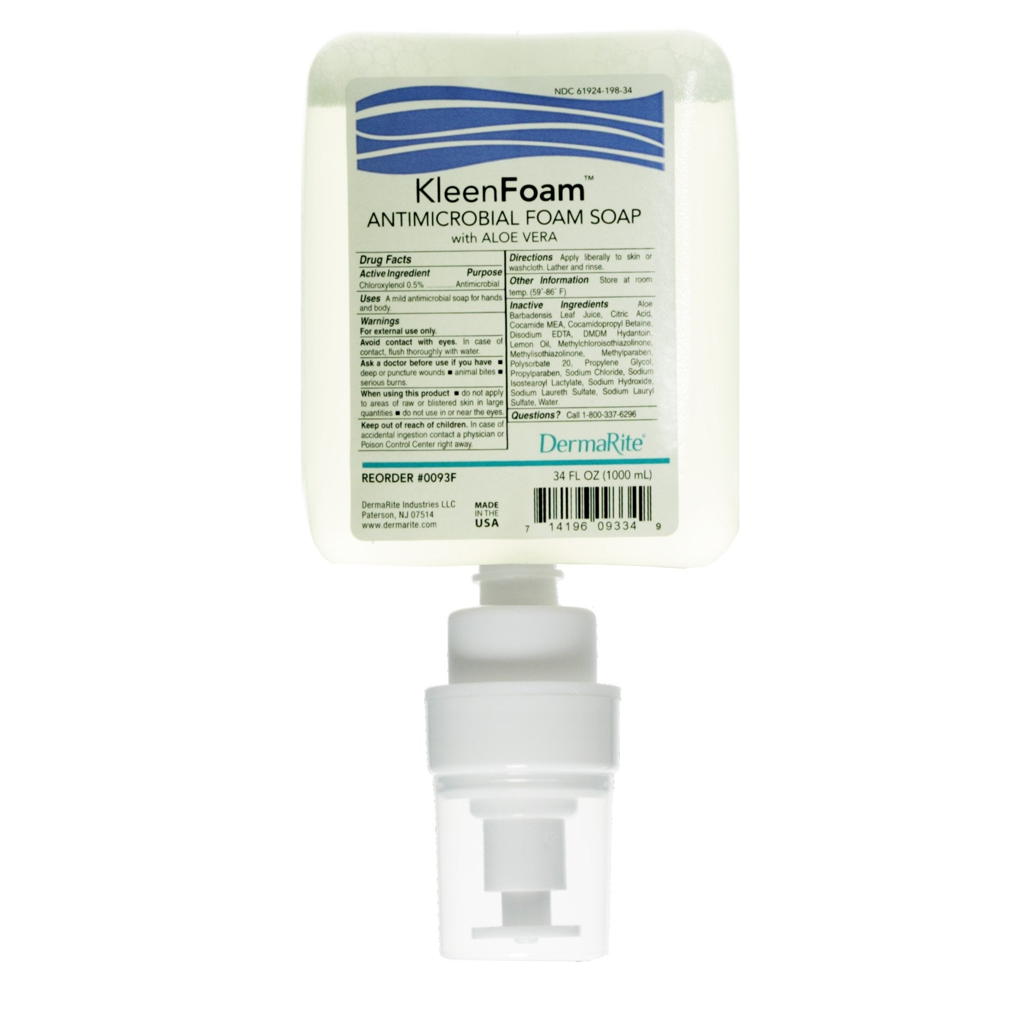 Antimicrobial Soap KleenFoam® Foaming 1,000 mL Dispenser Refill Bottle Unscented