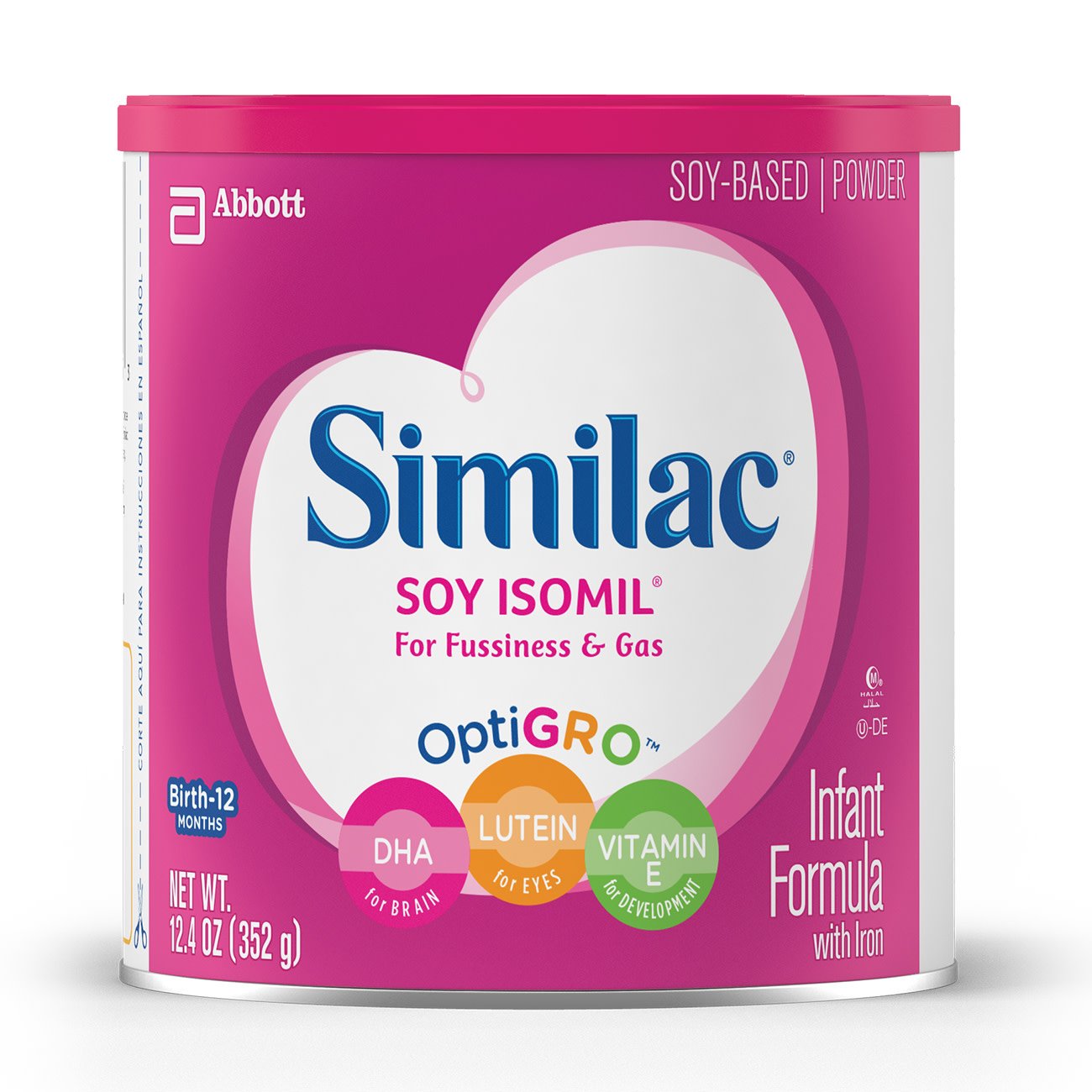 Infant Formula Similac® Soy Isomil® Unflavored 12.4 oz. Can Powder Soy Galactosemia / Lactose Intolerance, Packaging Type- Each