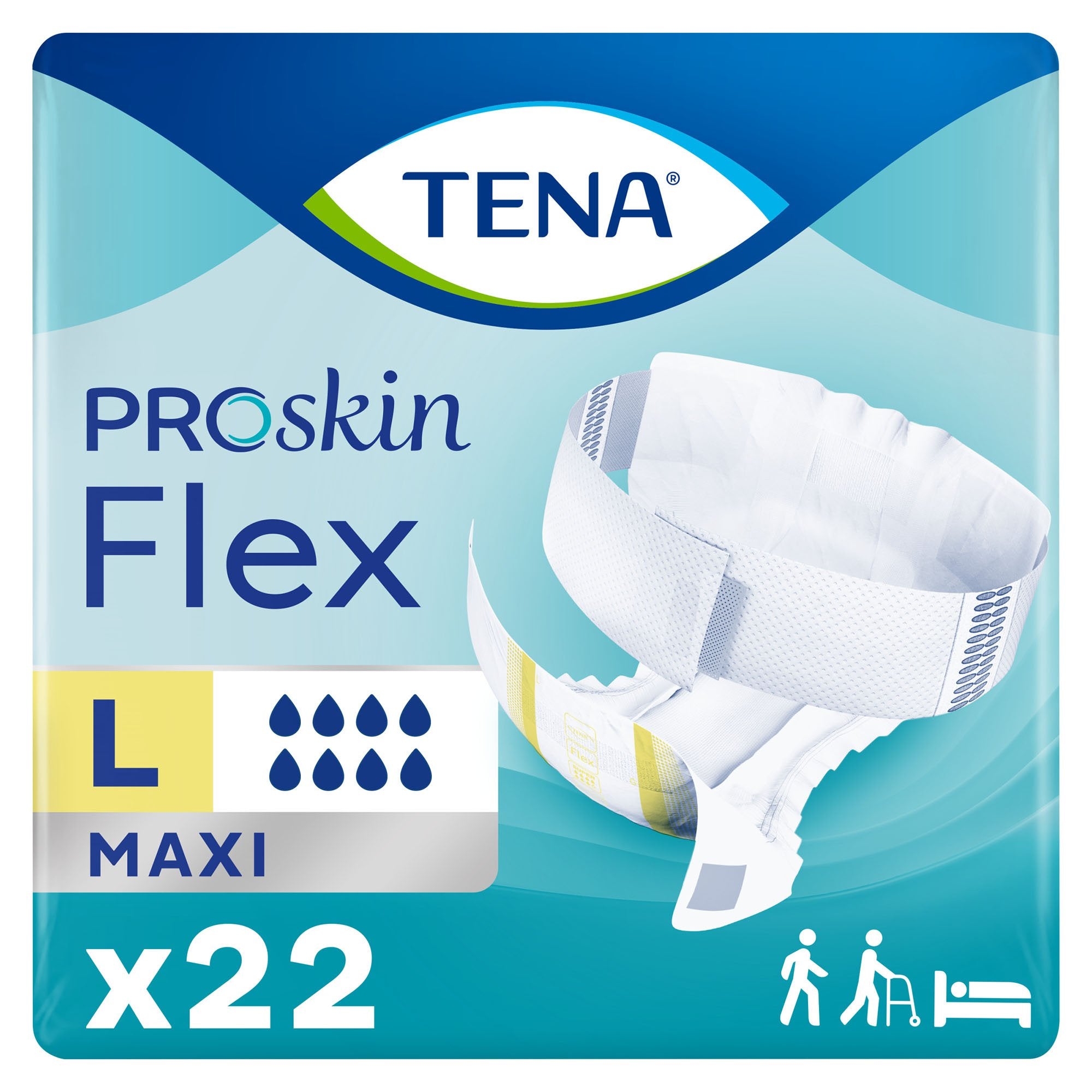 Unisex Adult Incontinence Belted Undergarment TENA ProSkin Flex Maxi Size 16 Disposable Heavy Absorbency, Packaging Type- Case