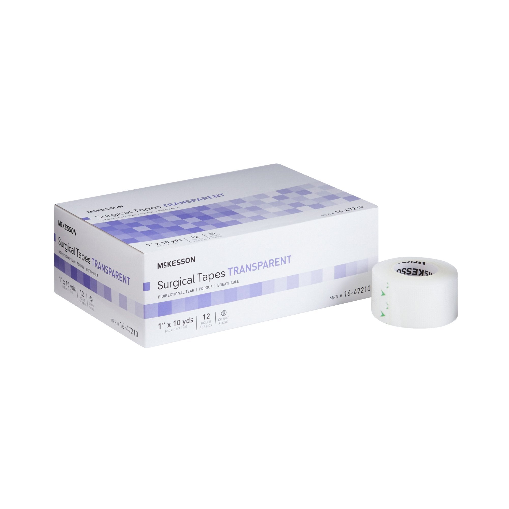 Medical Tape McKesson Transparent 1 Inch X 10 Yard Plastic NonSterile, Packaging Type- Case