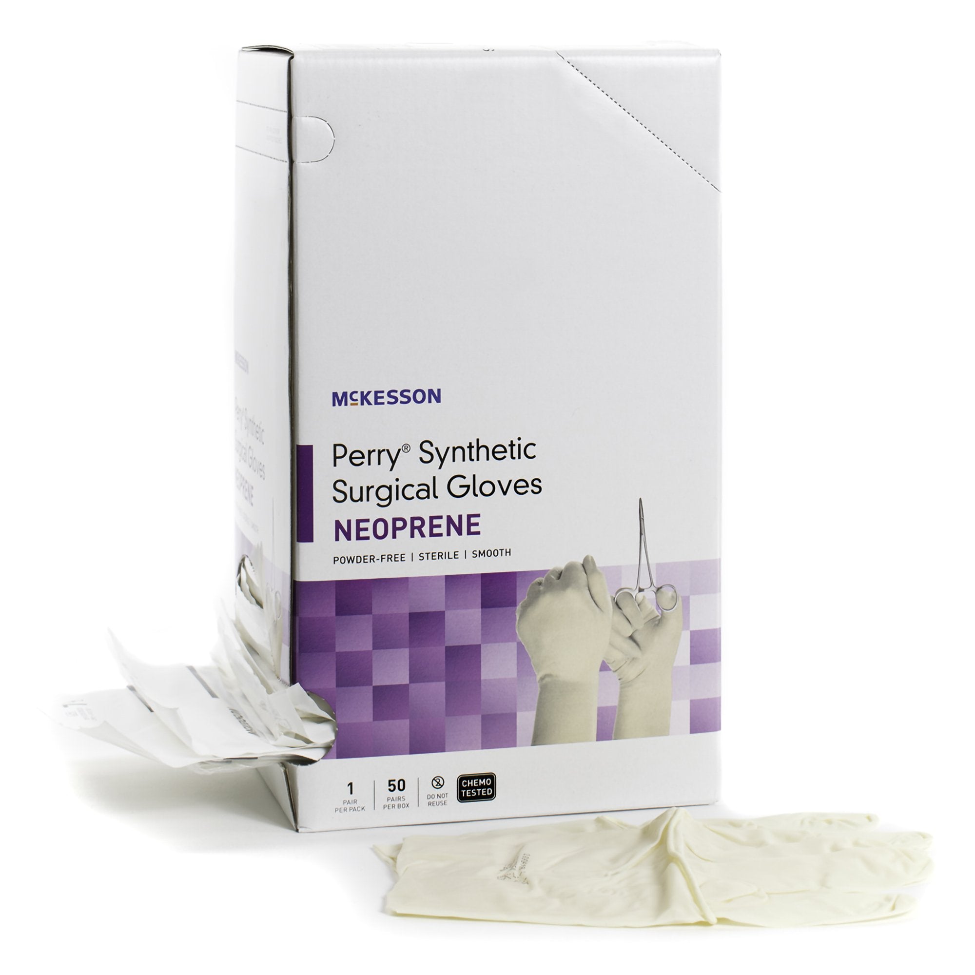 Surgical Glove McKesson Perry Synthetic Surgical Gloves Size 9 Sterile Polychloroprene Standard Cuff Length Smooth Cream Chemo Tested, Packaging Type- Box