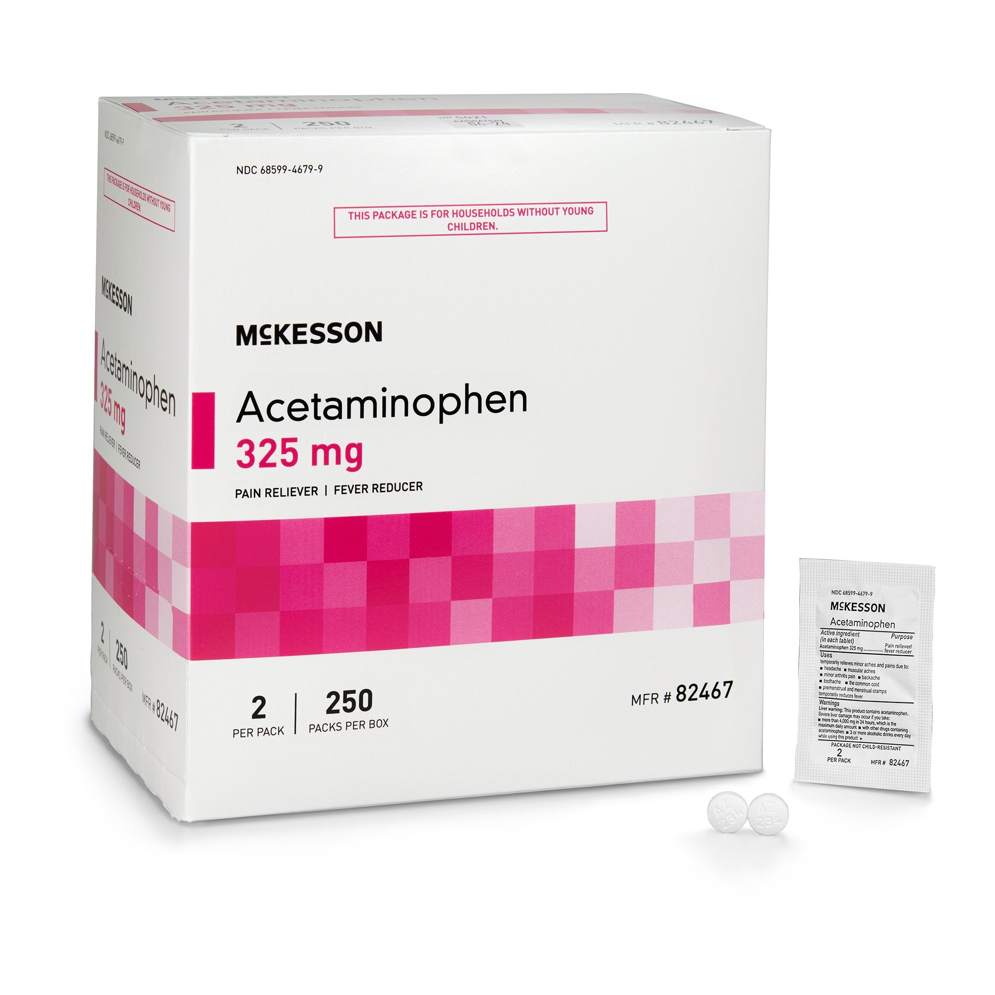 Pain Relief McKesson 325 mg Strength Acetaminophen Unit Dose Tablet 250 per Box