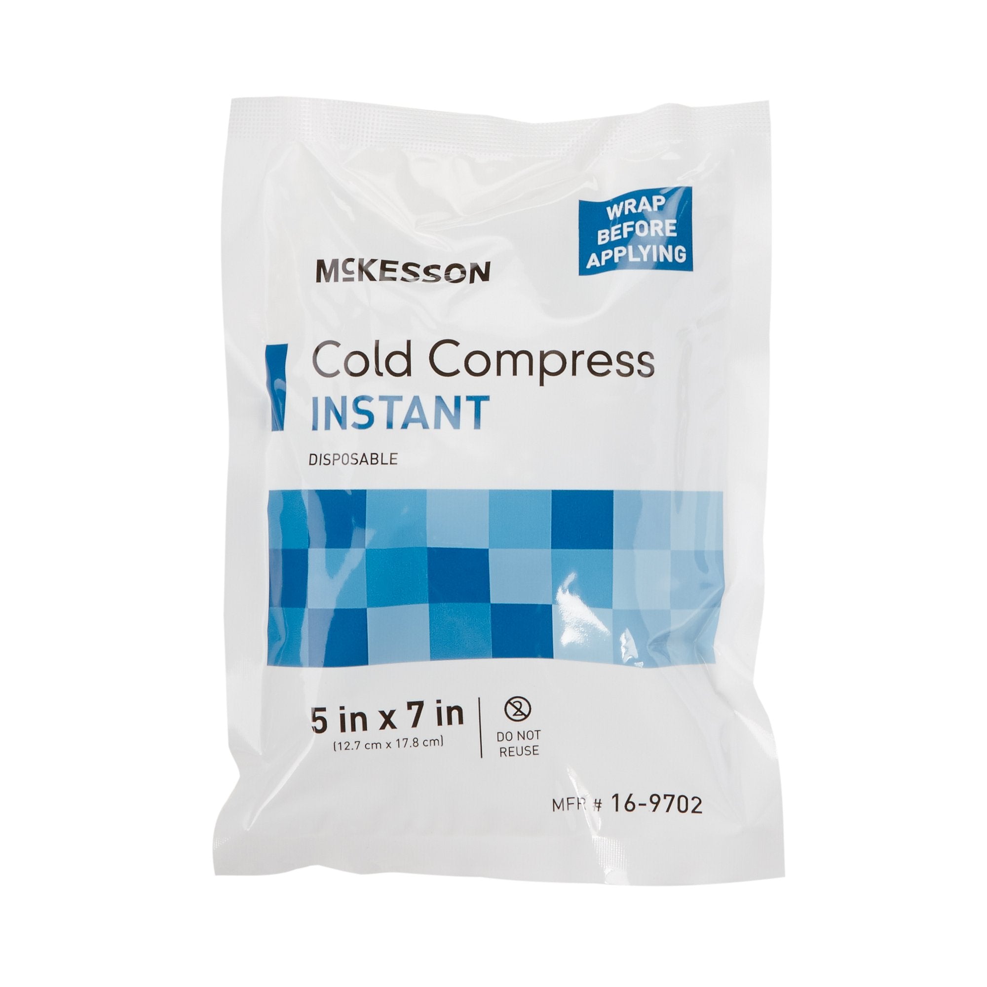 Instant Cold Pack McKesson General Purpose 5 X 7 Inch Plastic / Calcium Ammonium Nitrate / Water Disposable, Packaging Type- Case