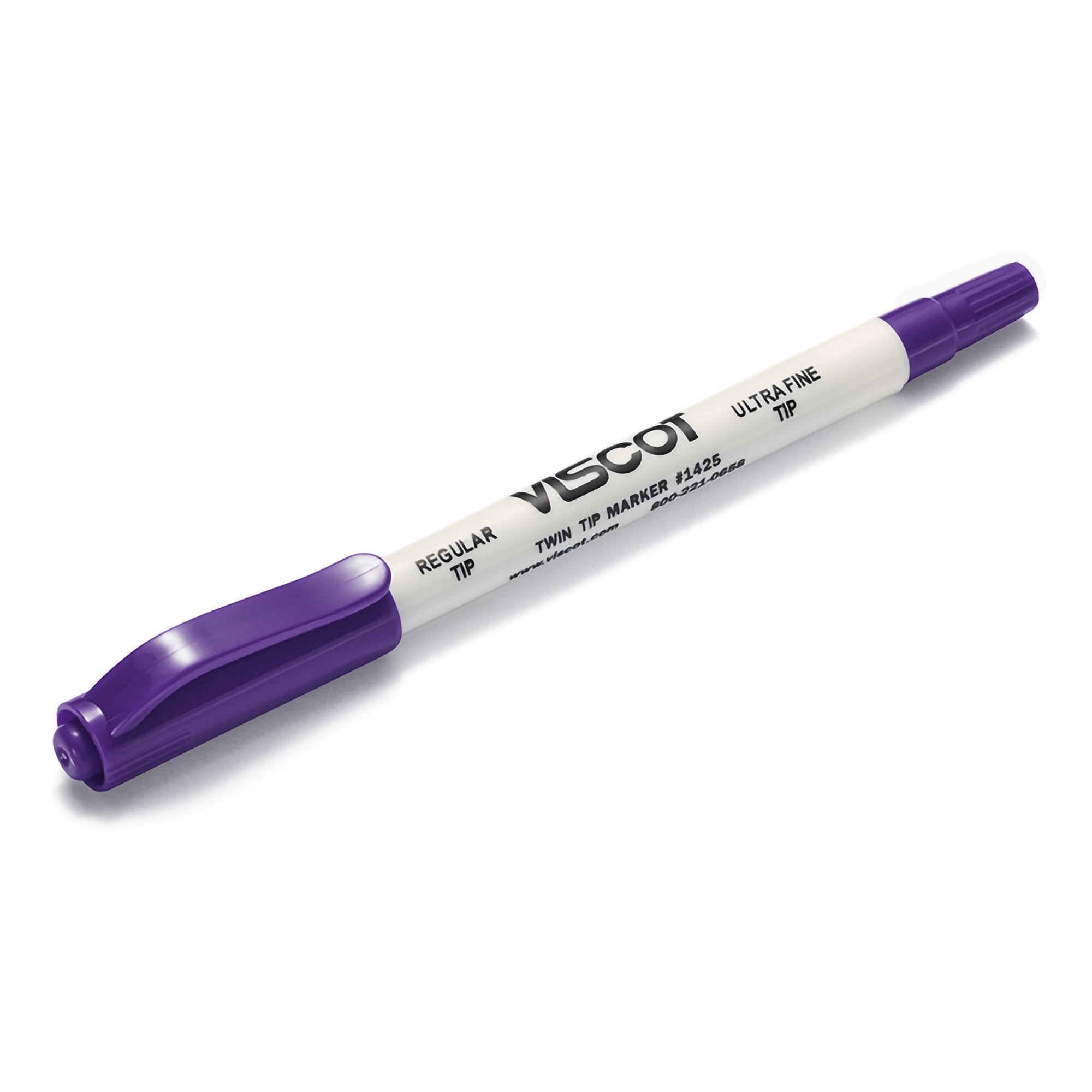 Skin Marker with Ruler Viscot Twin Tip Gentian Violet / Gentian Violet Ink Sterile Full Size Dual Tip, Regular / Ultra Fine, Packaging Type- Case