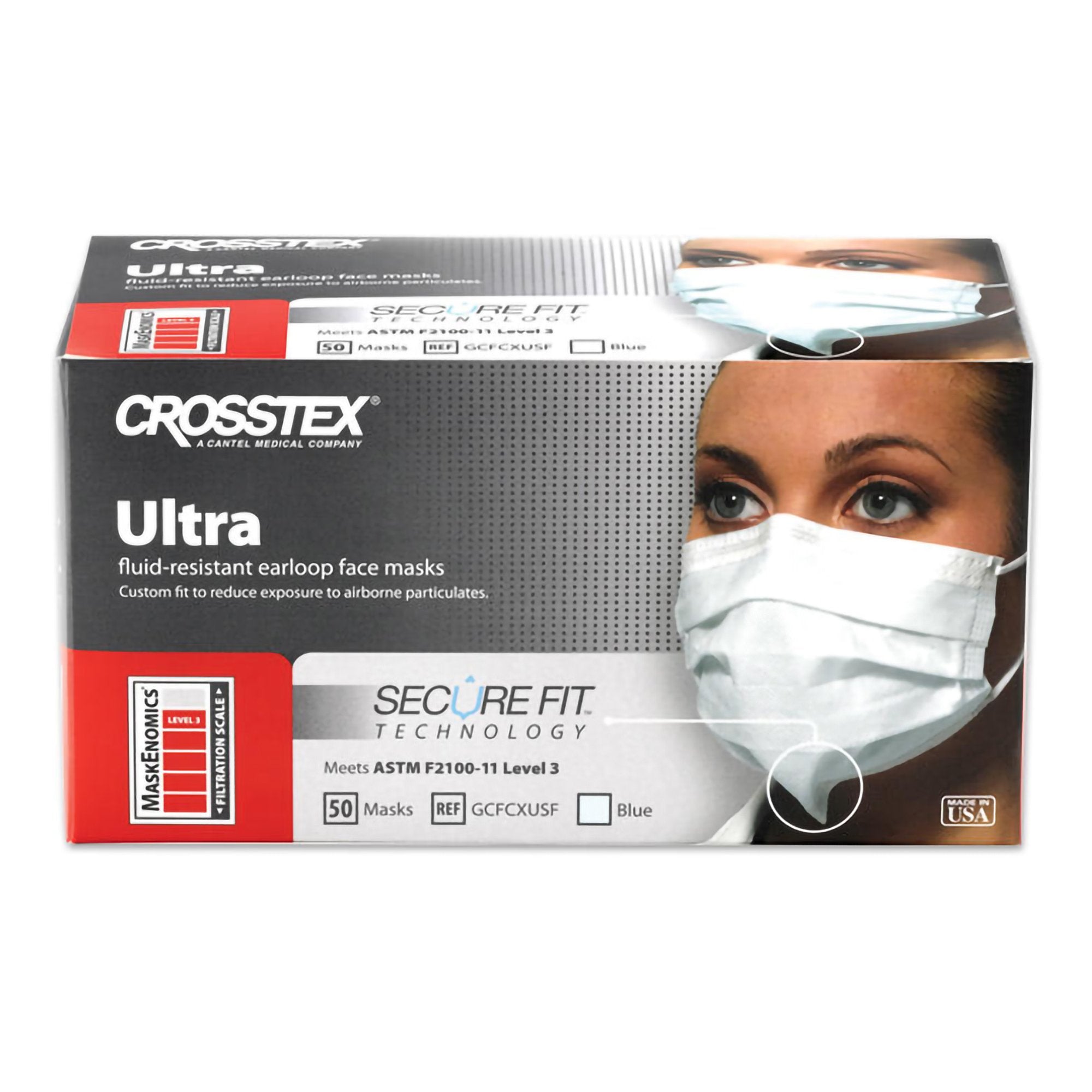 Procedure Mask Ultra ASTM Level 3 Earloops One Size Fits Most, Packaging Type- Box