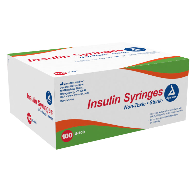 Dynarex Insulin Syringes, Pack Type 100 Box Per Case