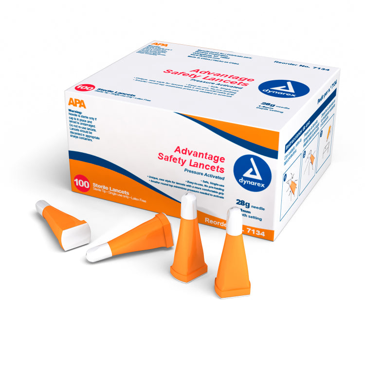 dynarex safety lancets button and pressure