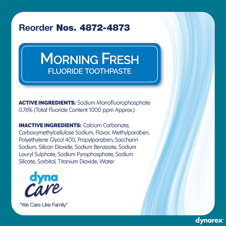 Dynarex Morning Fresh Mint Toothpaste with Fluoride