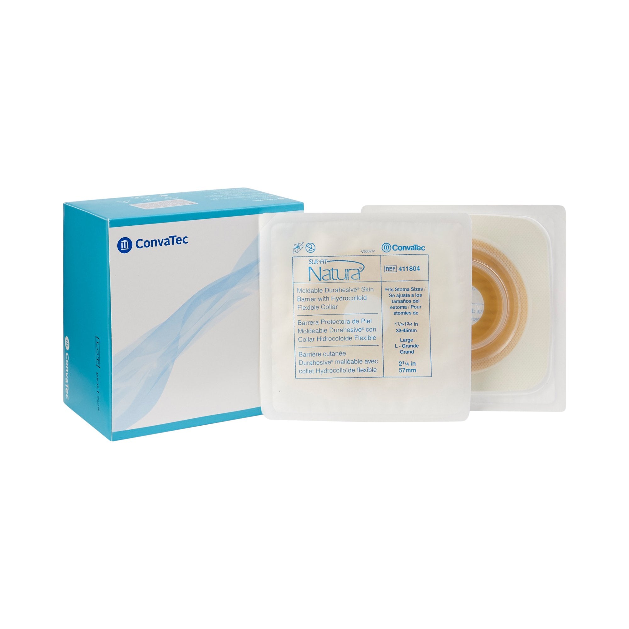 Ostomy Barrier Sur-Fit Natura Durahesive Moldable, Extended Wear Durahesive Adhesive 57 mm Flange Sur-Fit Natura System Hydrocolloid 1-1/4 to 1-3/4 Inch Opening, Packaging Type- Box