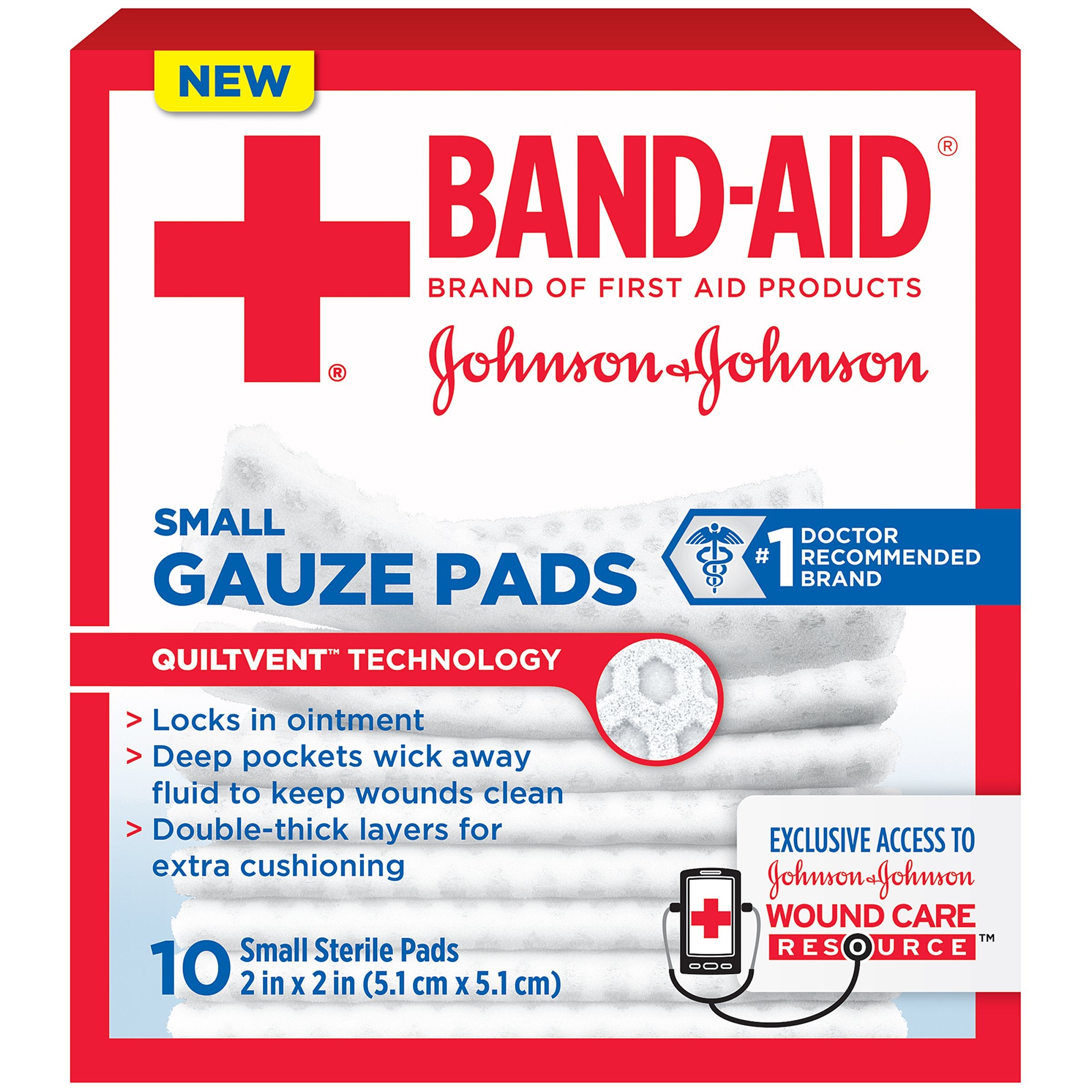 Gauze Sponge Band-Aid 2 X 2 Inch Sterile 1 per Pack, Packaging Type- Box