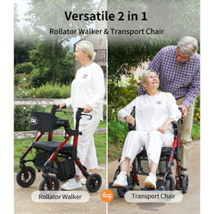 z51 shift combo 2 in 1 rollator transport chair walker
