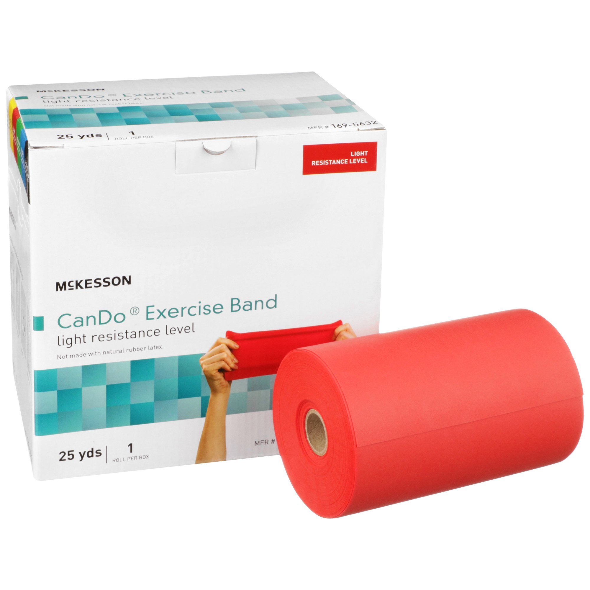 Exercise Resistance Band McKesson CanDo Red 5 Inch X 25 Yard Light Resistance, Packaging Type- Each