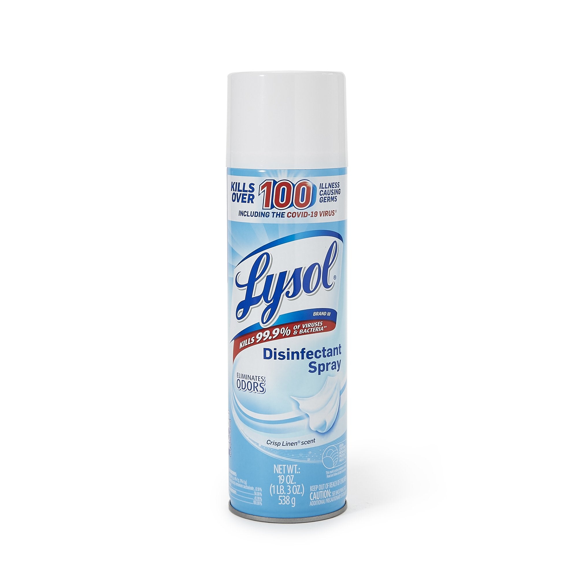 Lysol Surface Disinfectant Alcohol Based Aerosol Spray Liquid 19 oz. Can Crisp Linen Scent NonSterile, Packaging Type- Case