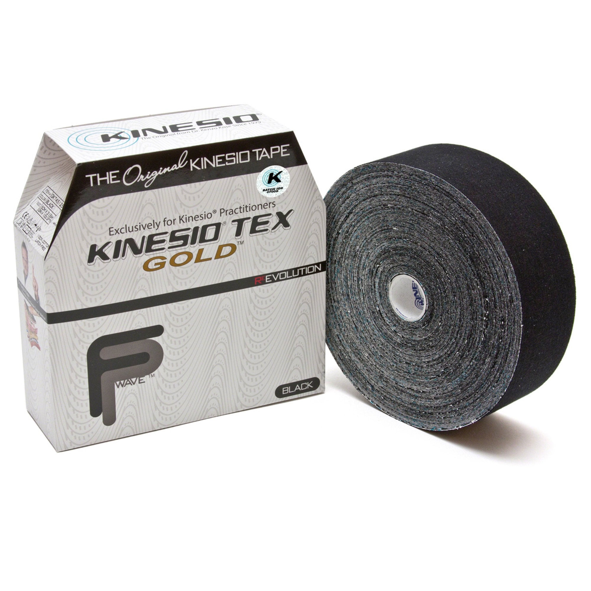 Kinesiology Tape Kinesio Tex Gold FP Black 2 Inch X 34 Yard Cotton NonSterile, Packaging Type- Box