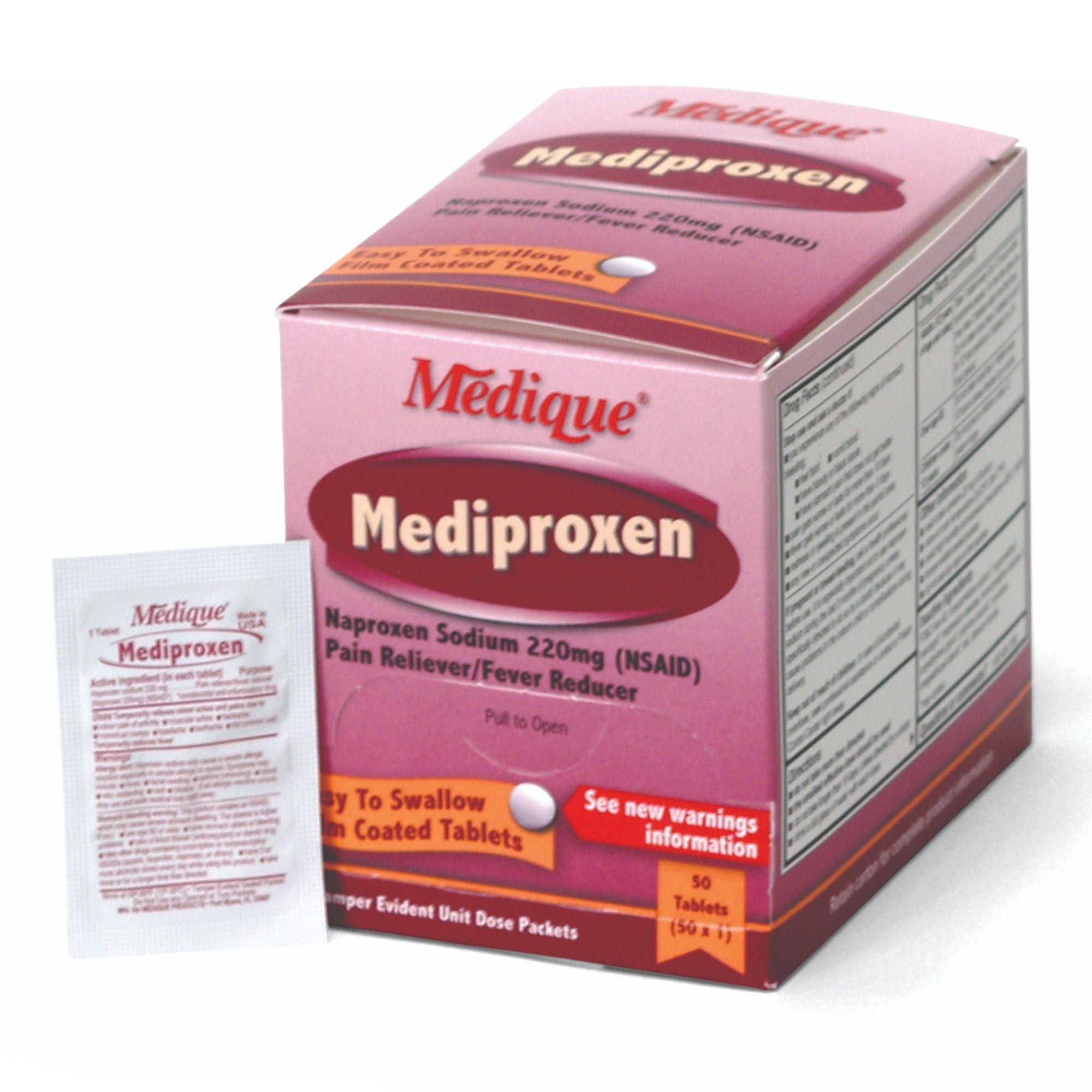 Pain Relief Mediproxen 220 mg Strength Naproxen Sodium Tablet 50 per Box, Packaging Type- Box