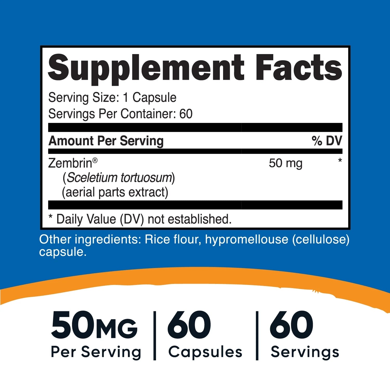 Zembrin (Sceletium Tortuosum) 60 Capsules (50Mg Each)   Vegetarian, Non GMO, Gluten Free