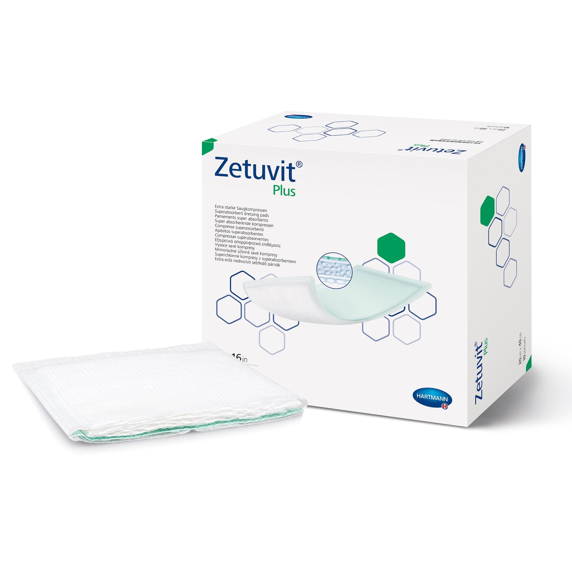 Super Absorbent Dressing Zetuvit® Plus 8 X 16 Inch Rectangle