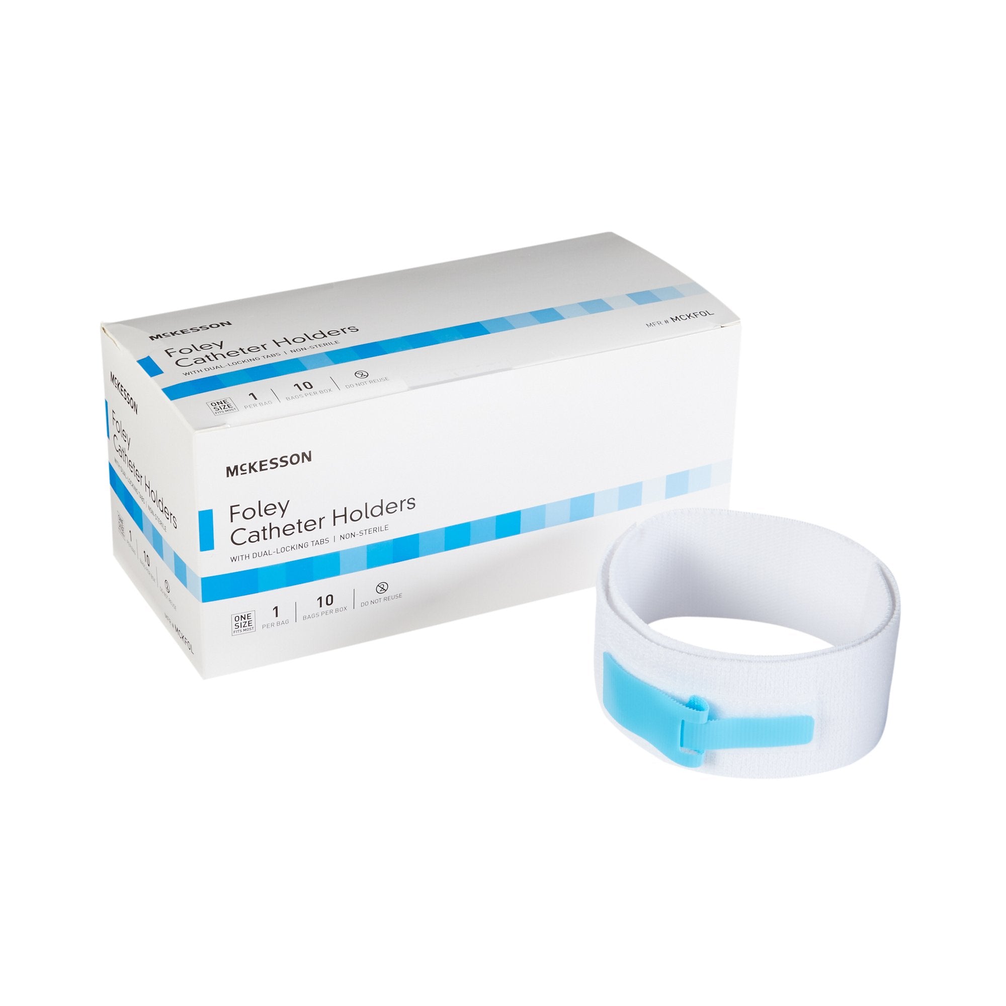 Leg Strap McKesson 2 X 24 Inch Length, Dual-Locking Tabs, Stretch Material, Hook and Loop Closure, Nonsterile, Packaging Type- Box